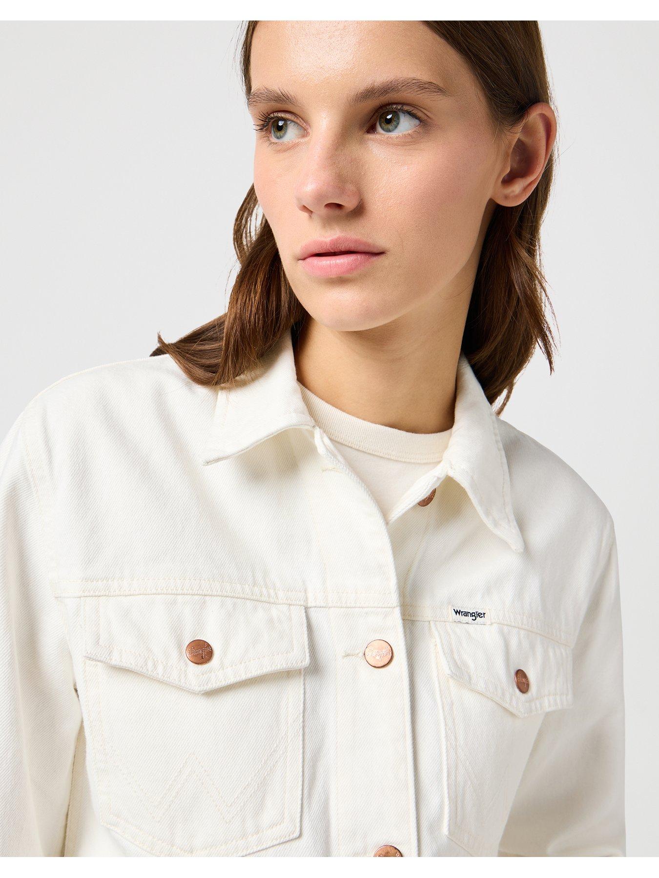 Image 5 of 5 of Wrangler Heritage Denim Jacket- Cream