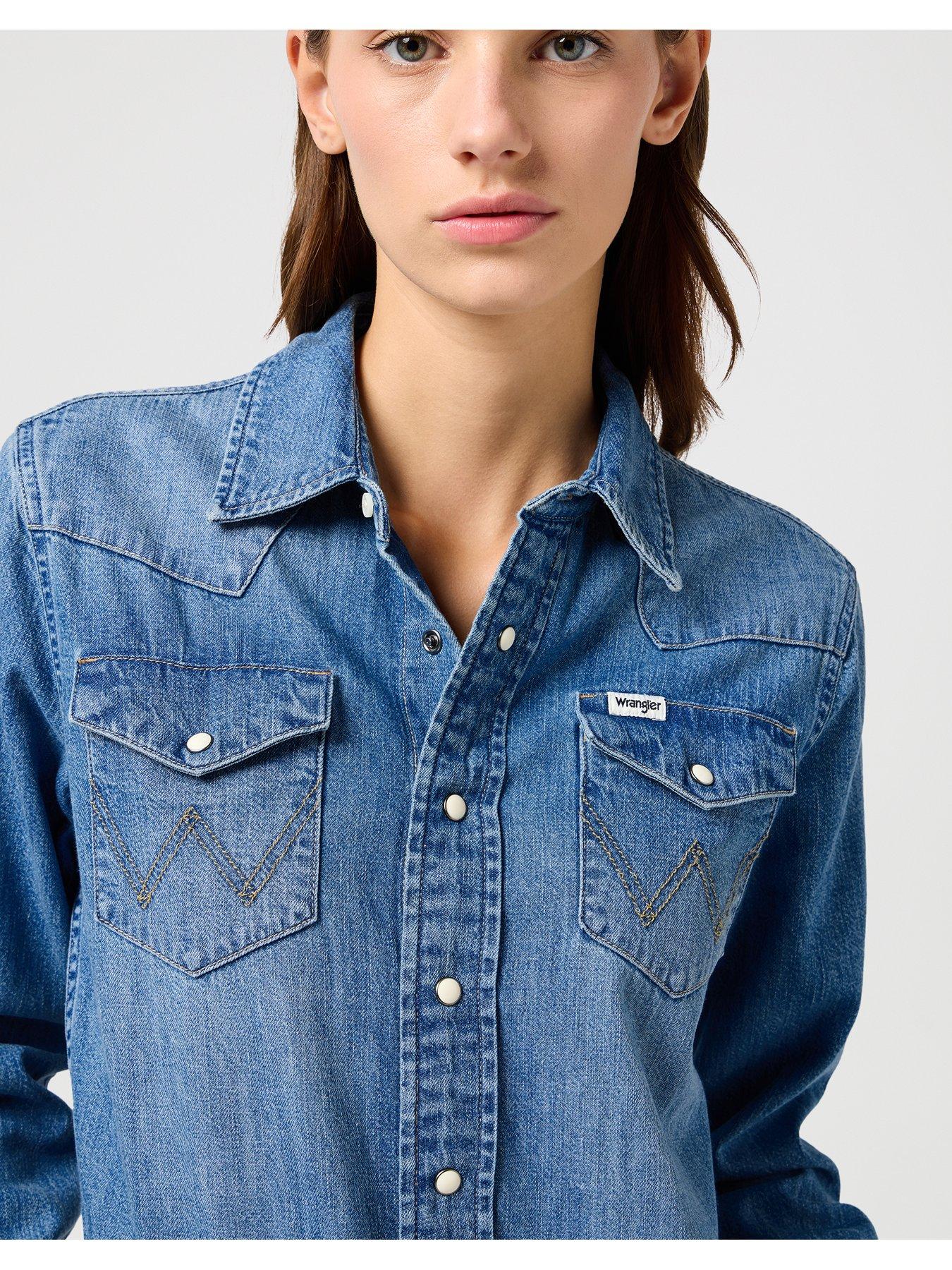 wrangler-long-sleeve-denim-dress--bluedetail