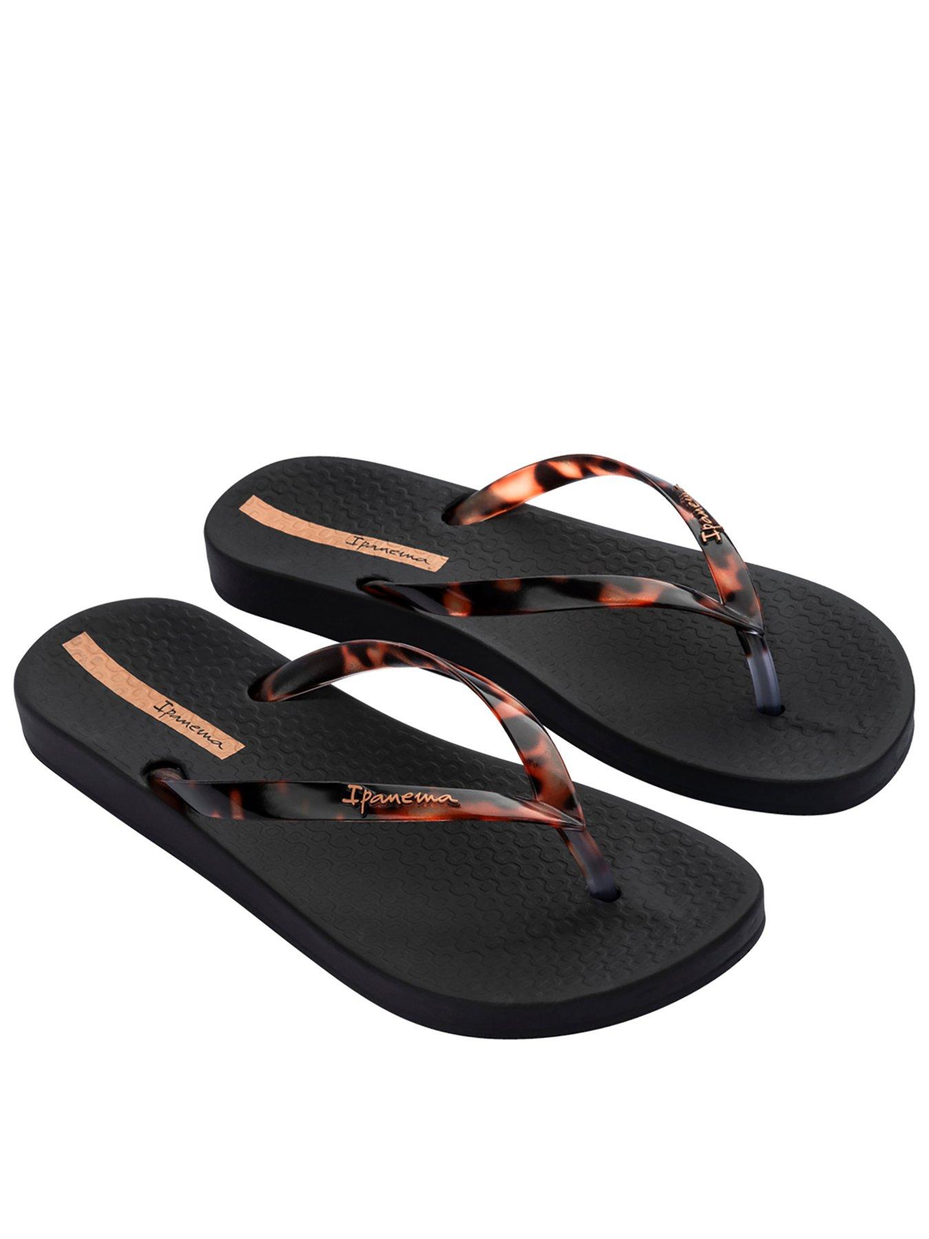 Ipanema Tortoise Shell Print Flip-Flop - Black