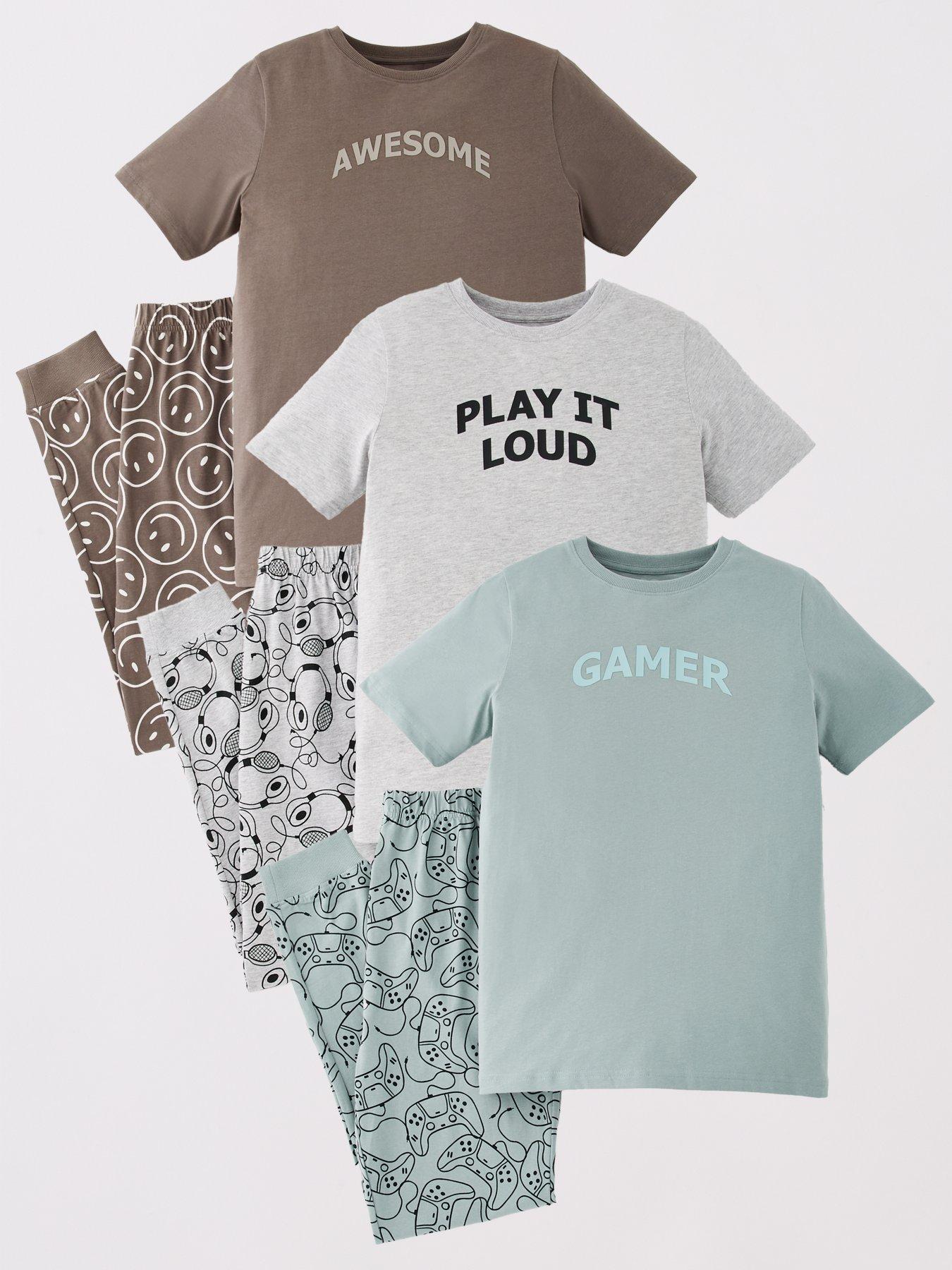 V by Very Boys 3 Pack Pyjama Set - Multi