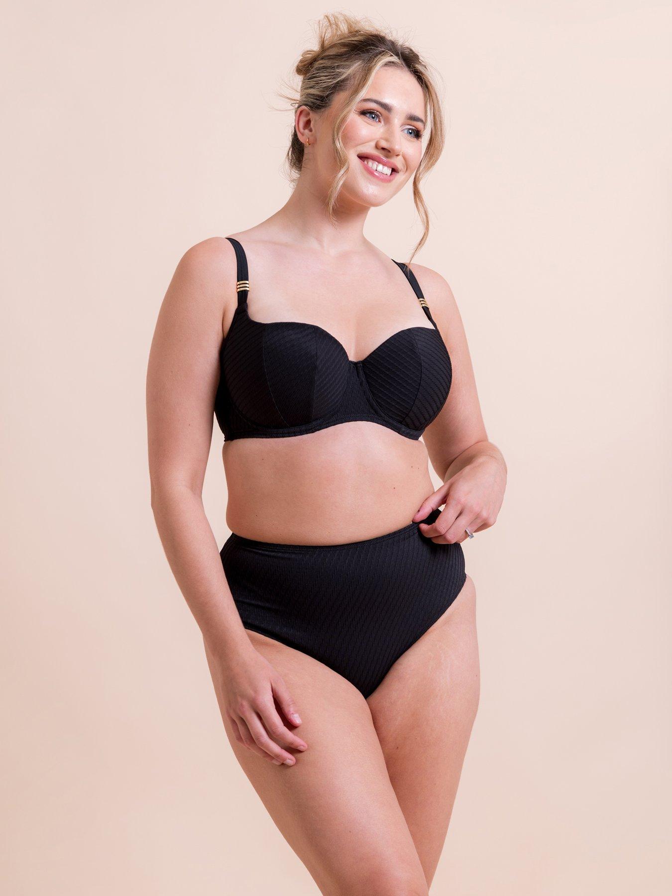Image 4 of 6 of Curvy Kate Curvy Kate Jet Set Padded Balcony Bikini Top - Black