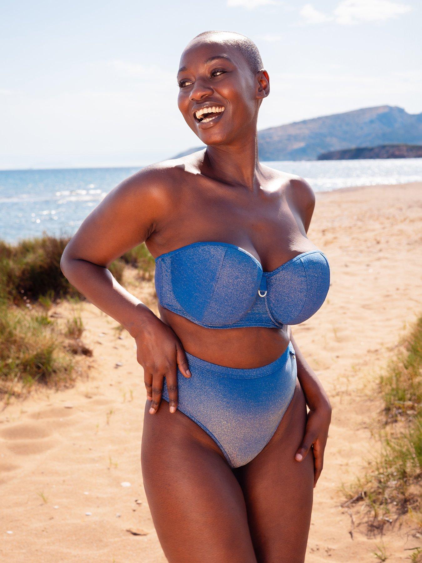 Curvy Kate Curvy Kate Sapphire Seas High Waist Bikini Brief - Blue Sparkle