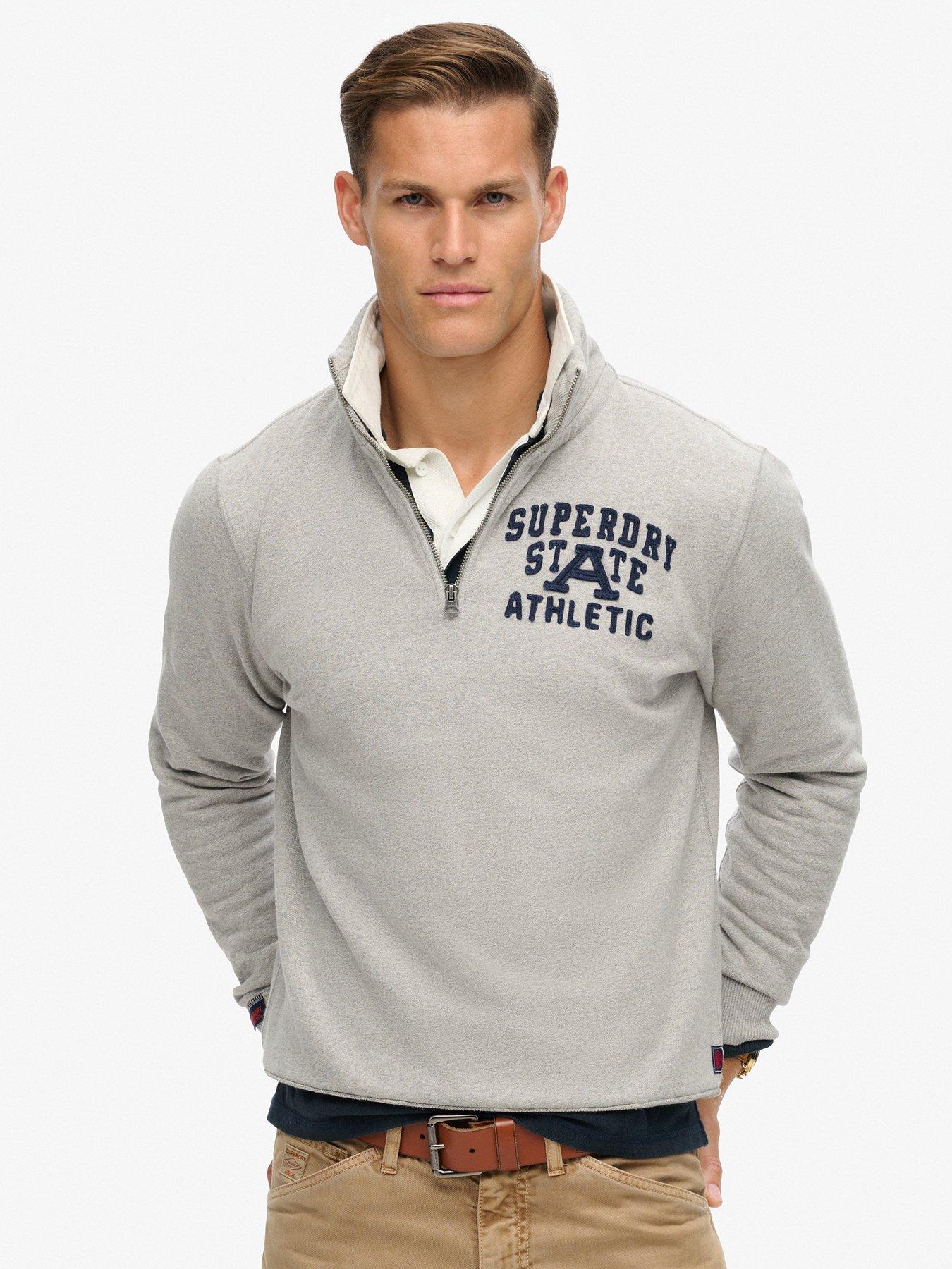 Image 1 of 5 of Superdry Vintage Athletic Quarter Zip Sweat - Grey