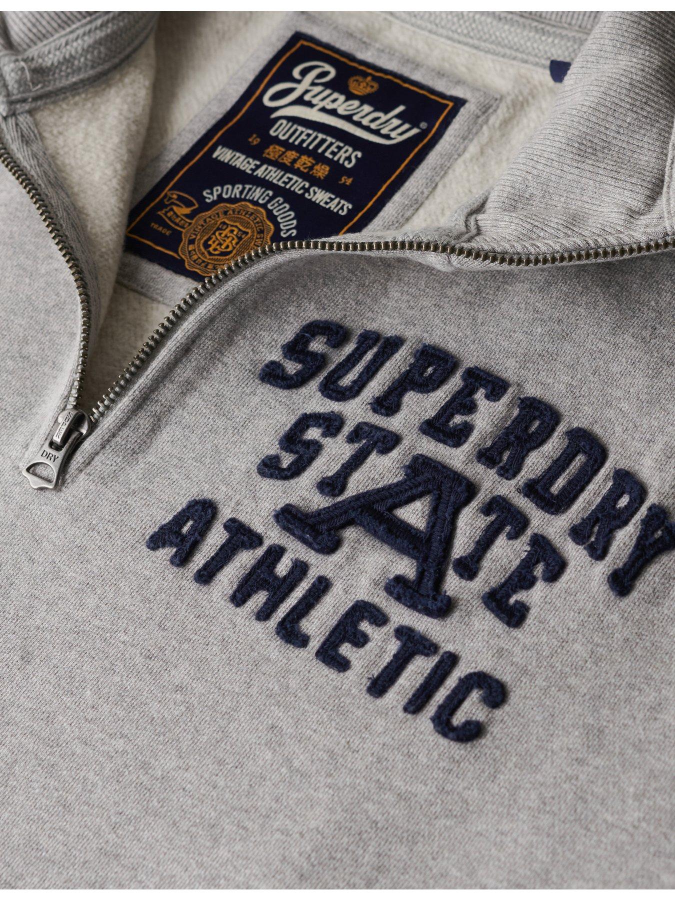 Image 5 of 5 of Superdry Vintage Athletic Quarter Zip Sweat - Grey