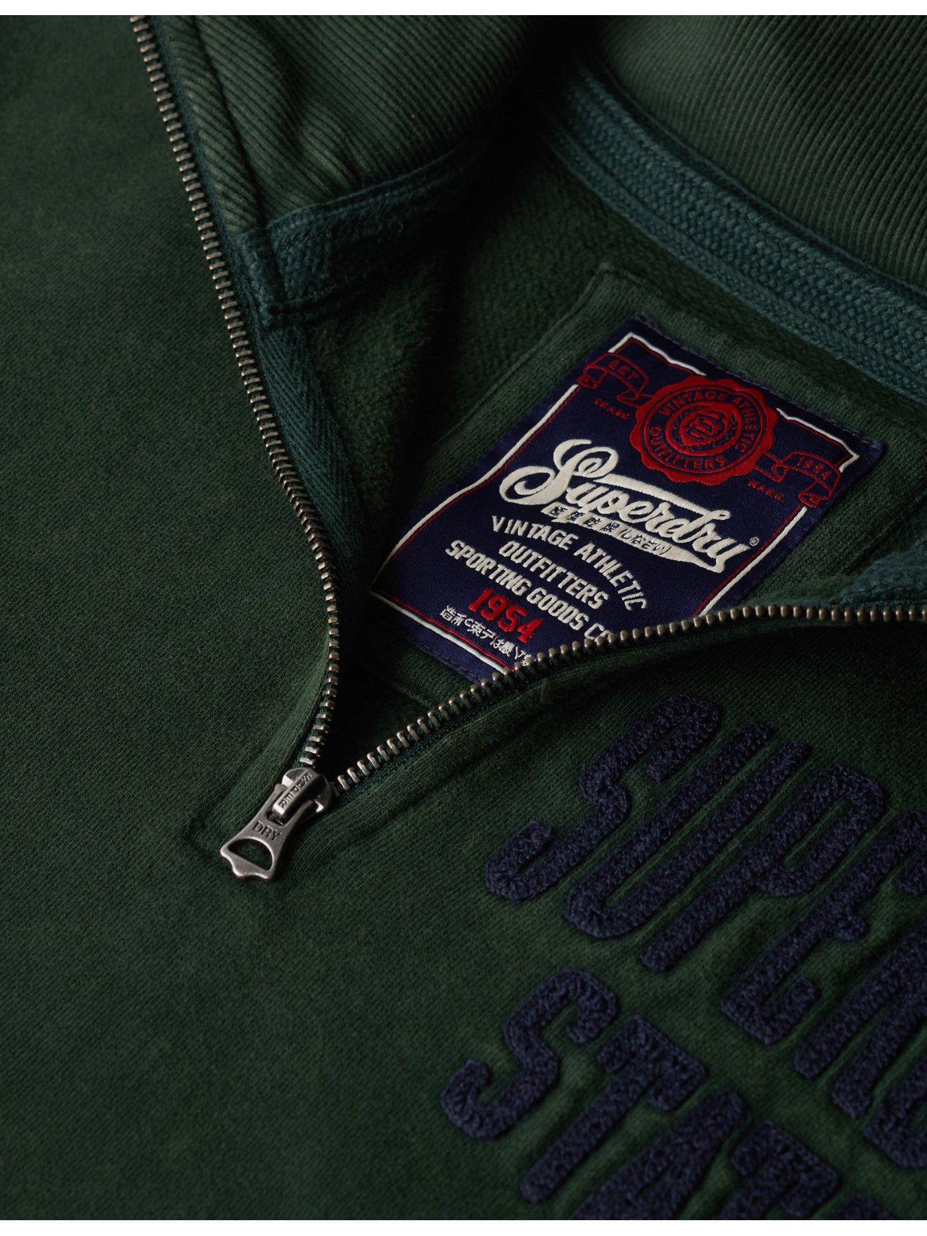 superdry-vintage-athletic-quarter-zip-sweat-dark-greendetail