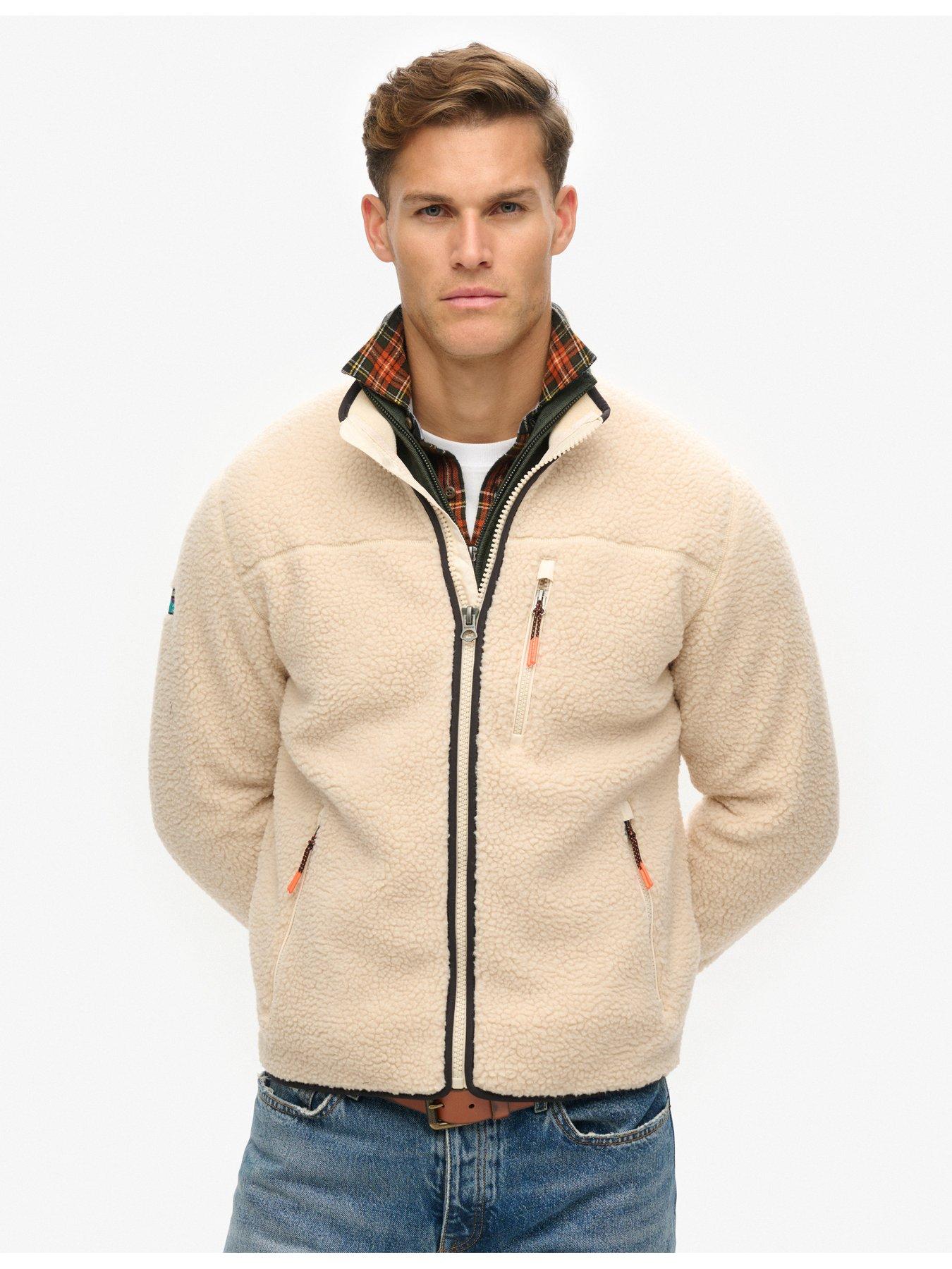 Image 4 of 6 of Superdry Outdoor Full Zip Fleece Jacket - Beige