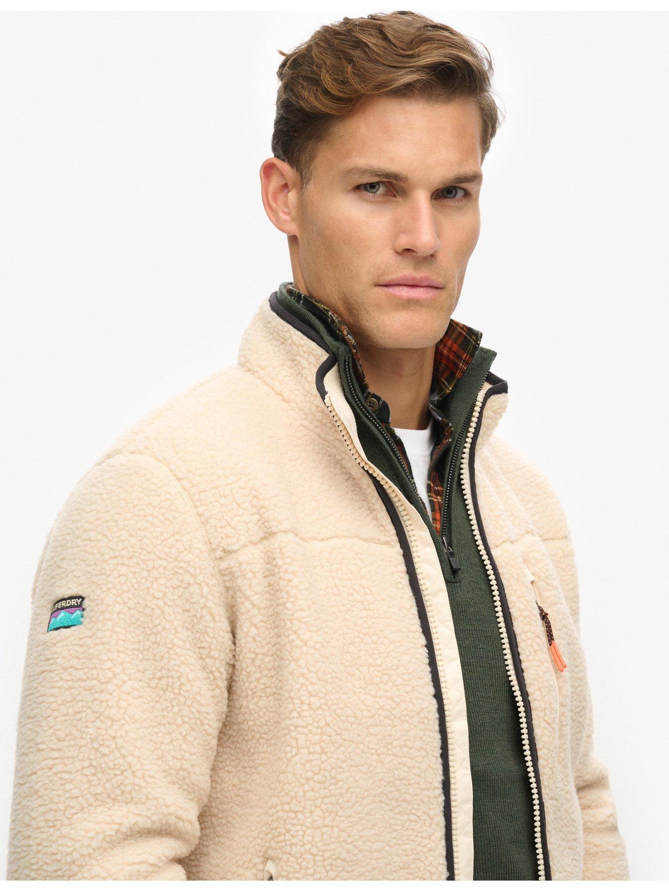 Image 5 of 6 of Superdry Outdoor Full Zip Fleece Jacket - Beige