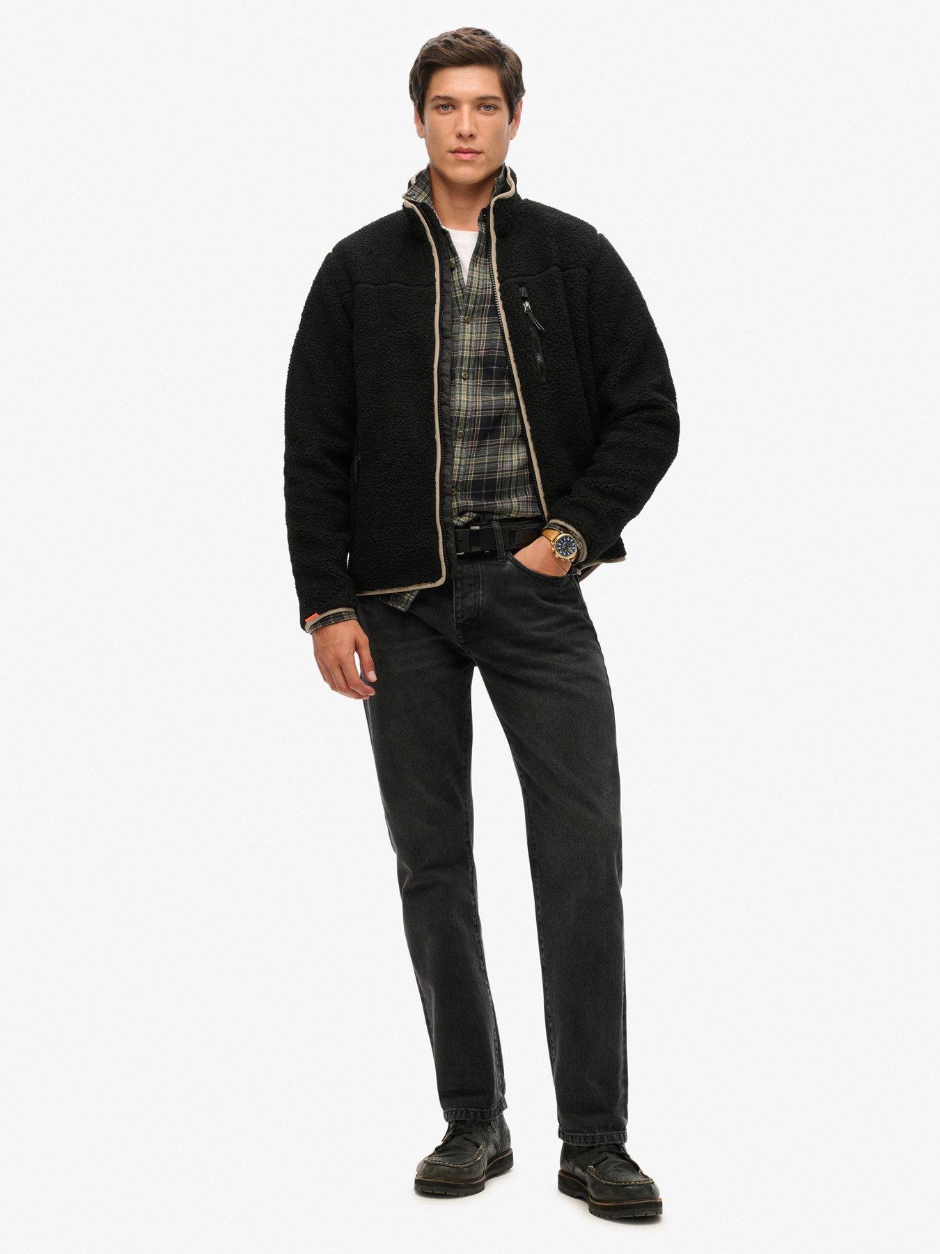 Image 3 of 6 of Superdry Outdoor Full Zip Fleece Jacket - Black