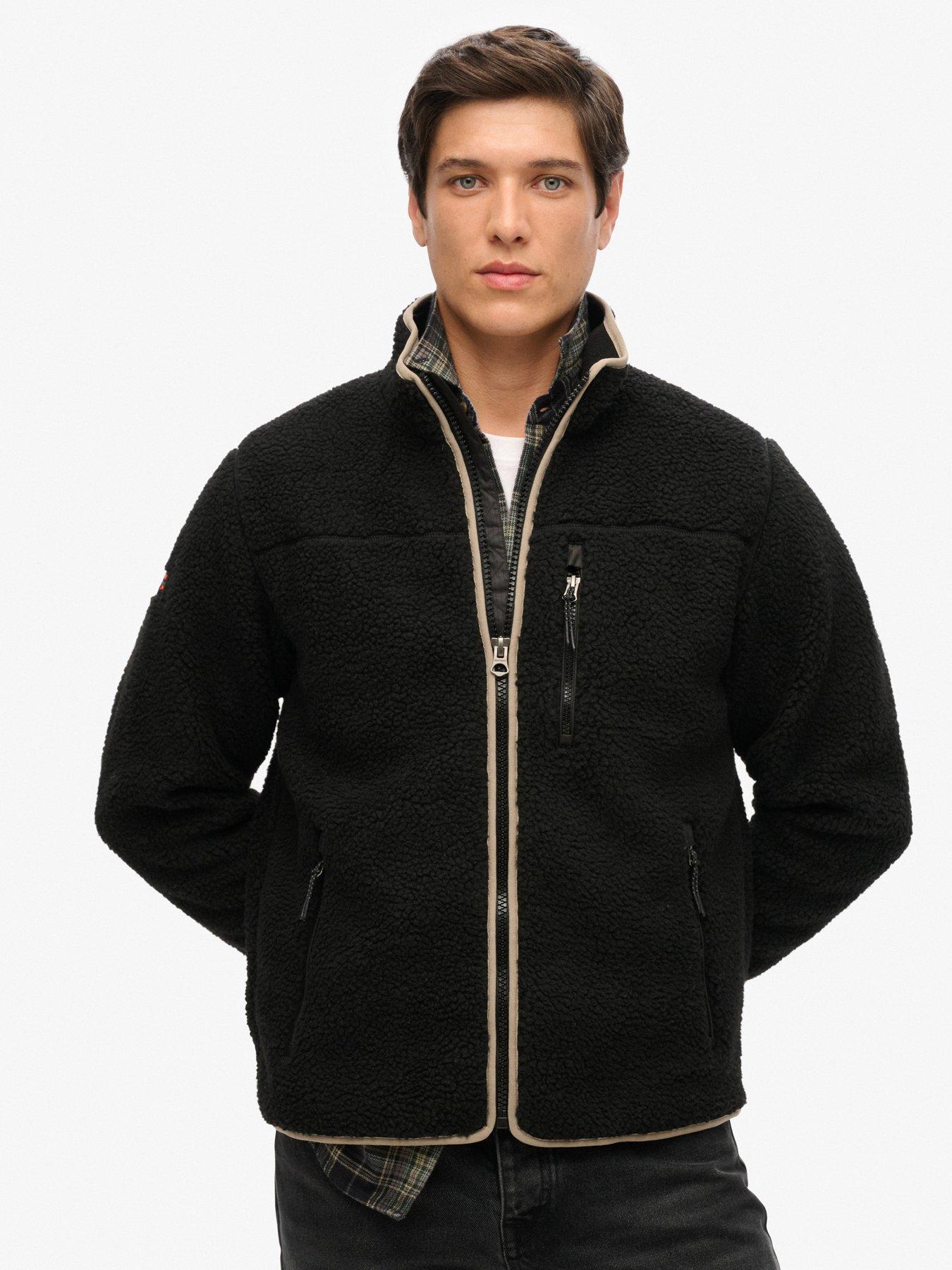 Image 4 of 6 of Superdry Outdoor Full Zip Fleece Jacket - Black