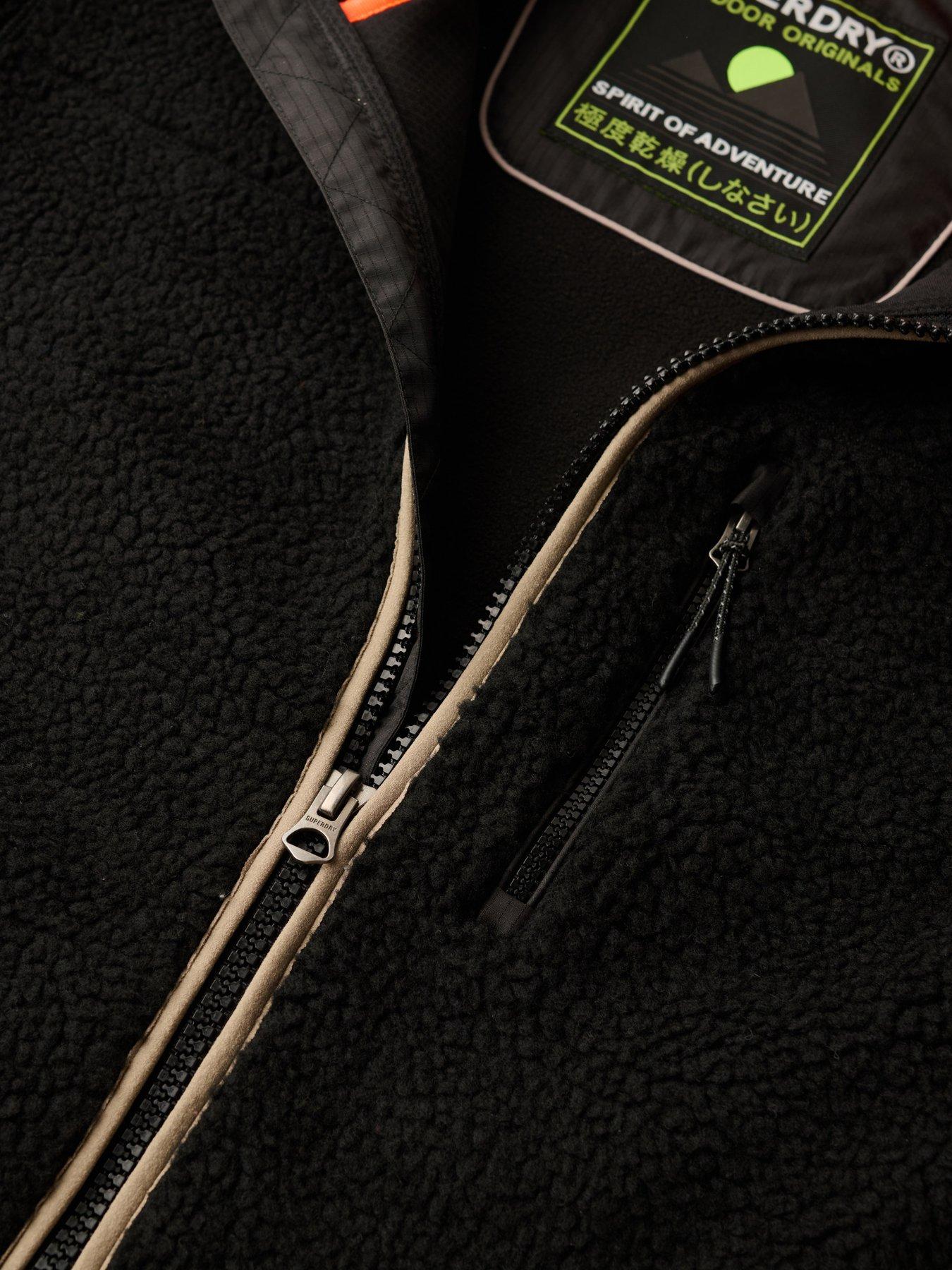 Image 6 of 6 of Superdry Outdoor Full Zip Fleece Jacket - Black