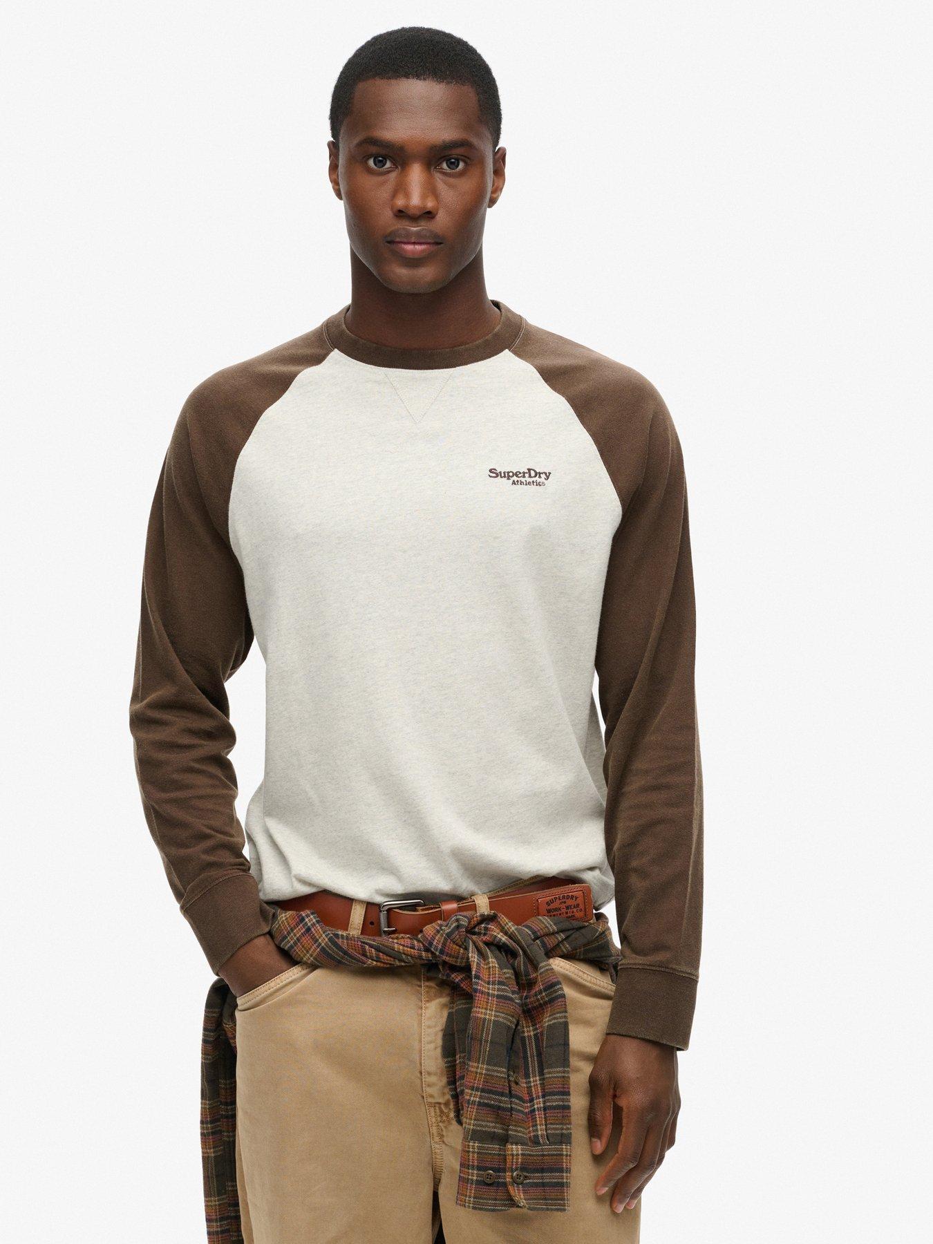 undefined Essential Logo Baseball Long Sleeve T-Shirt - Brown