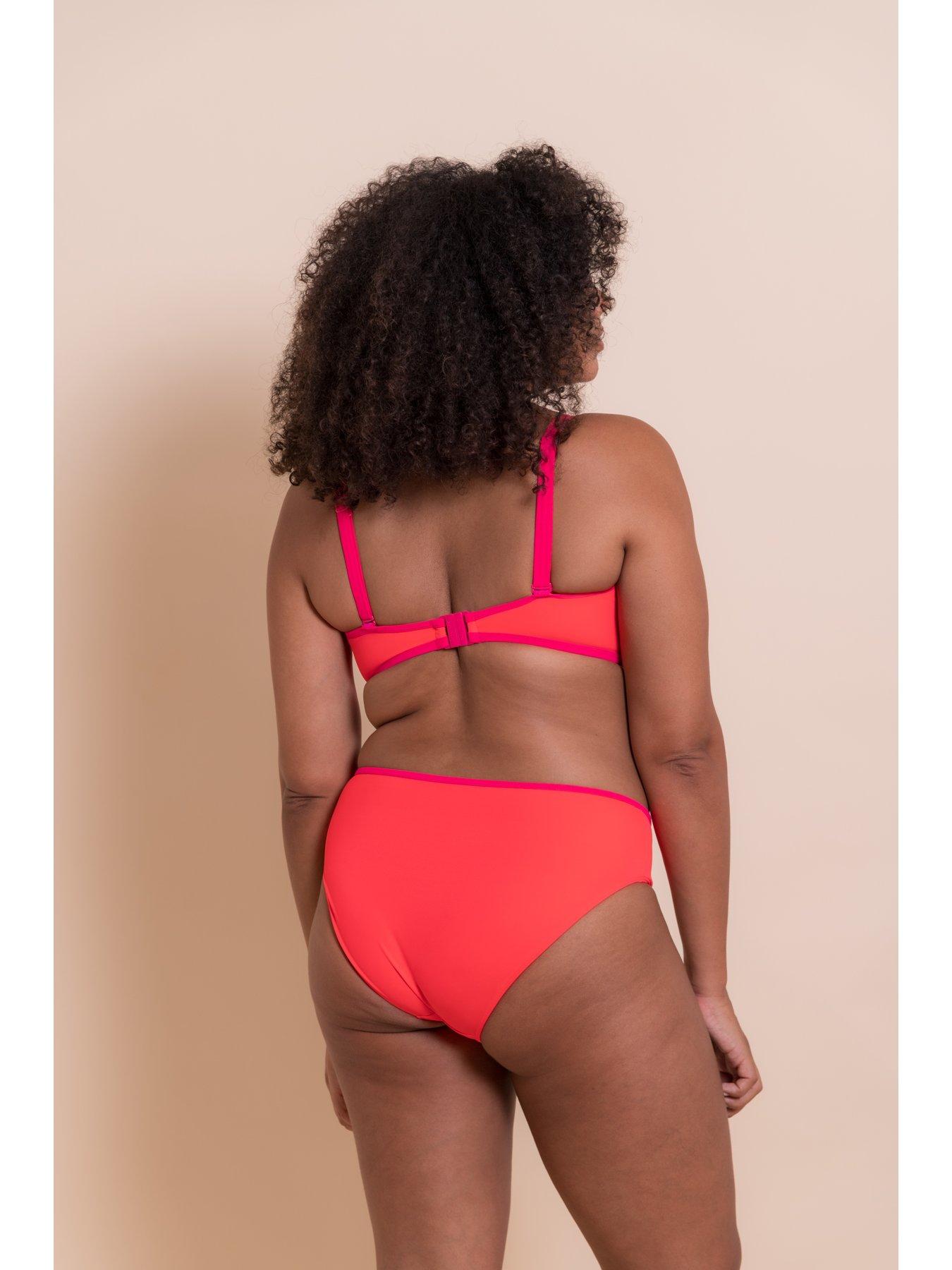 Image 2 of 6 of Curvy Kate Curvy Kate Minimalist Bandeau Strapless Multiway Bikini Top - Coral/pink