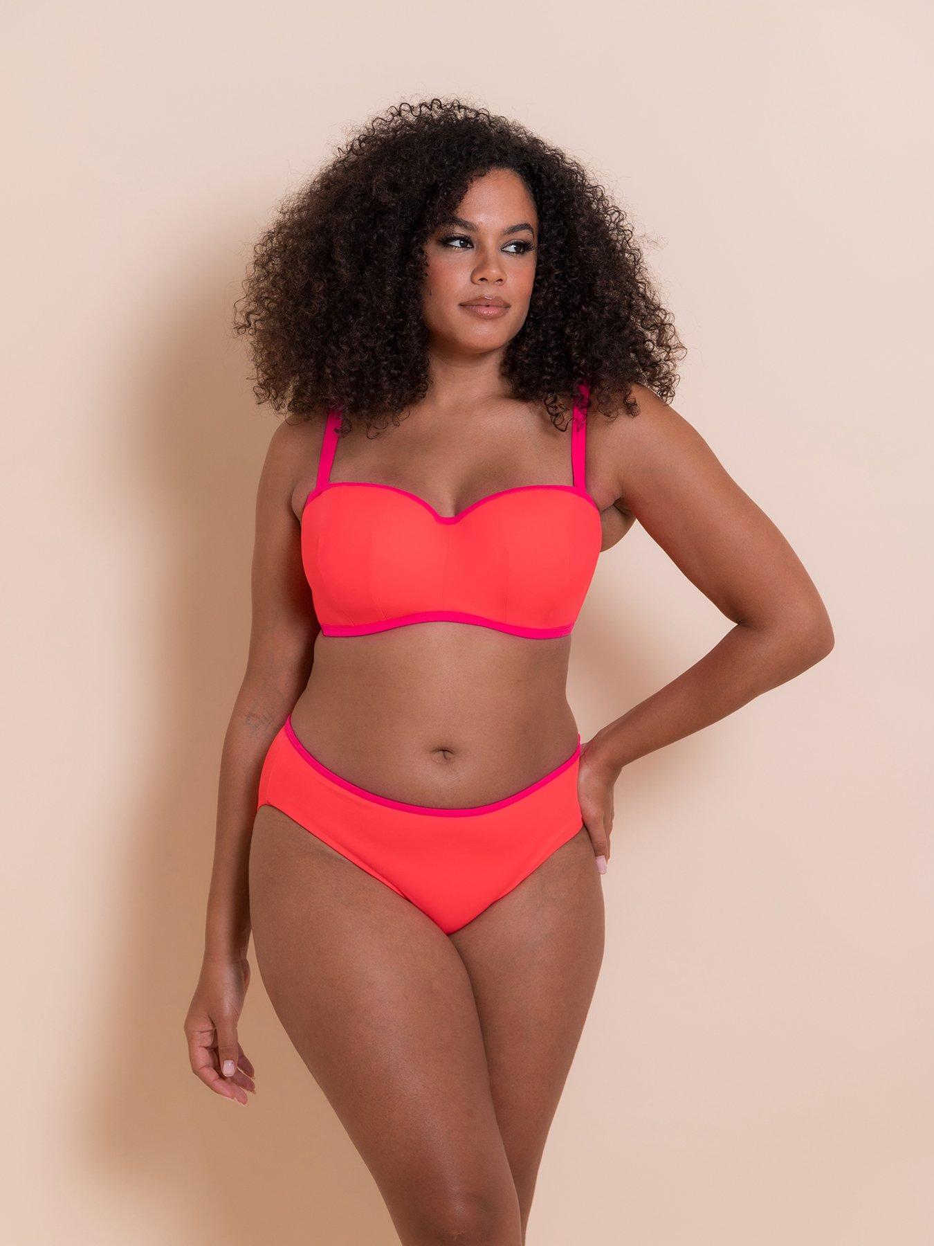 Image 1 of 6 of Curvy Kate Curvy Kate Minimalist Bikini Brief - Coral/pink