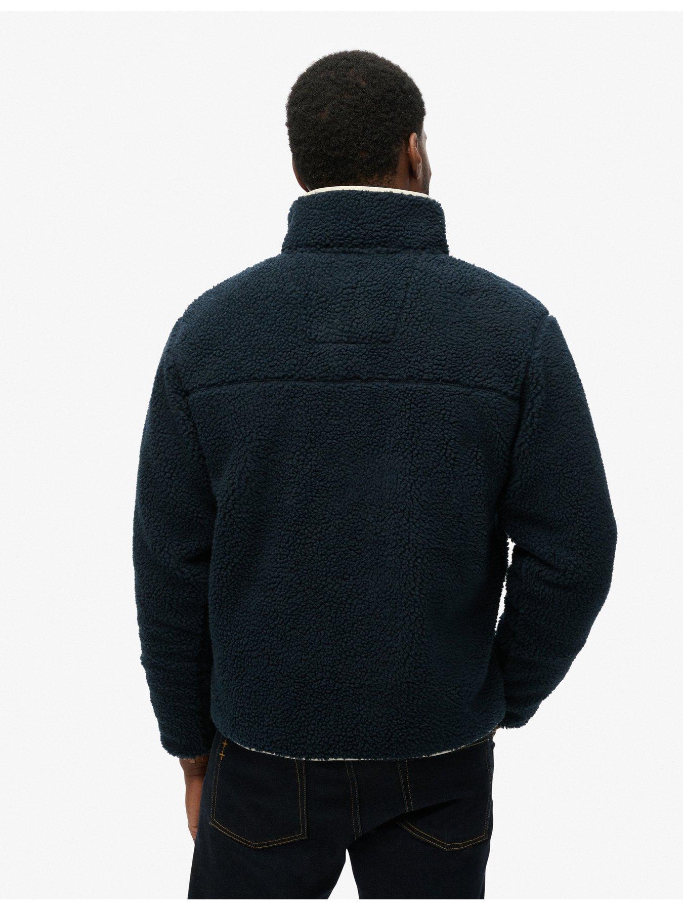 Image 2 of 6 of Superdry Vintage Retro Full Zip Fleece Jacket - Navy
