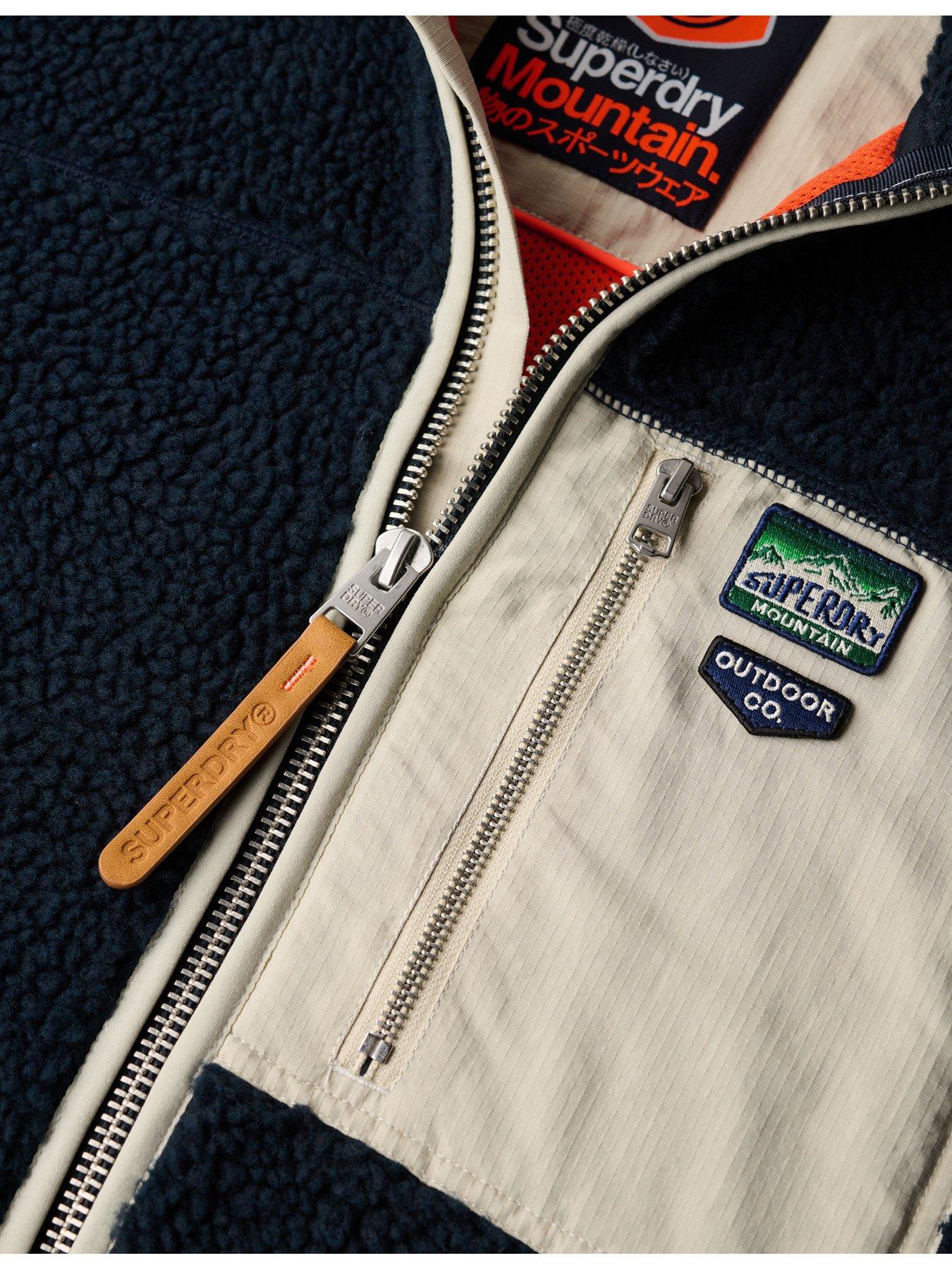 Image 6 of 6 of Superdry Vintage Retro Full Zip Fleece Jacket - Navy