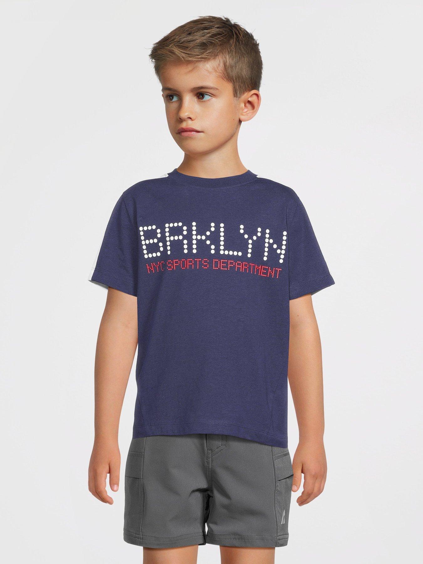 V by Very Boys Brooklyn Sports T-shirt- Blue