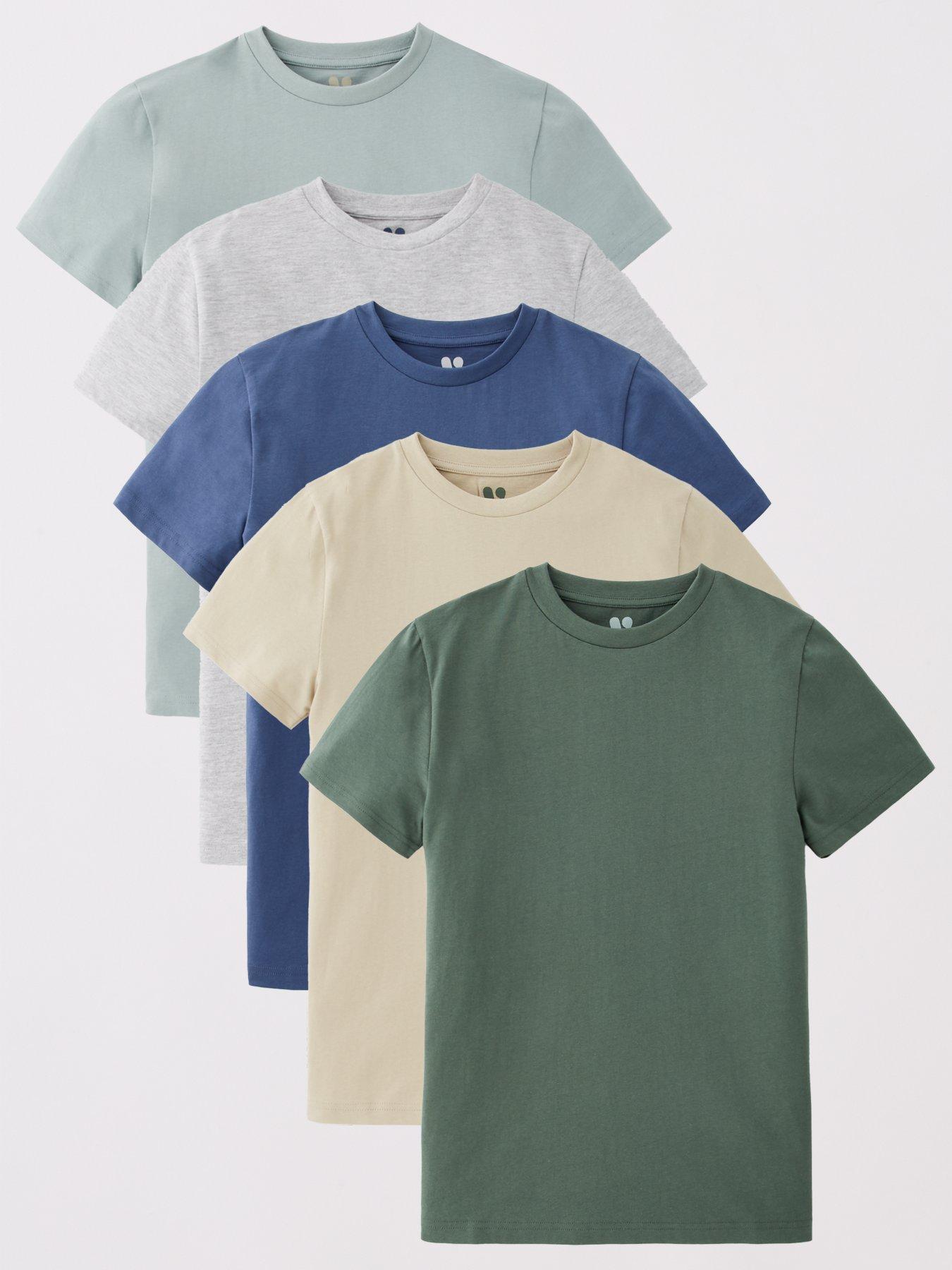 V by Very Boys Short Sleeve 5 Pack T-Shirts - Multi