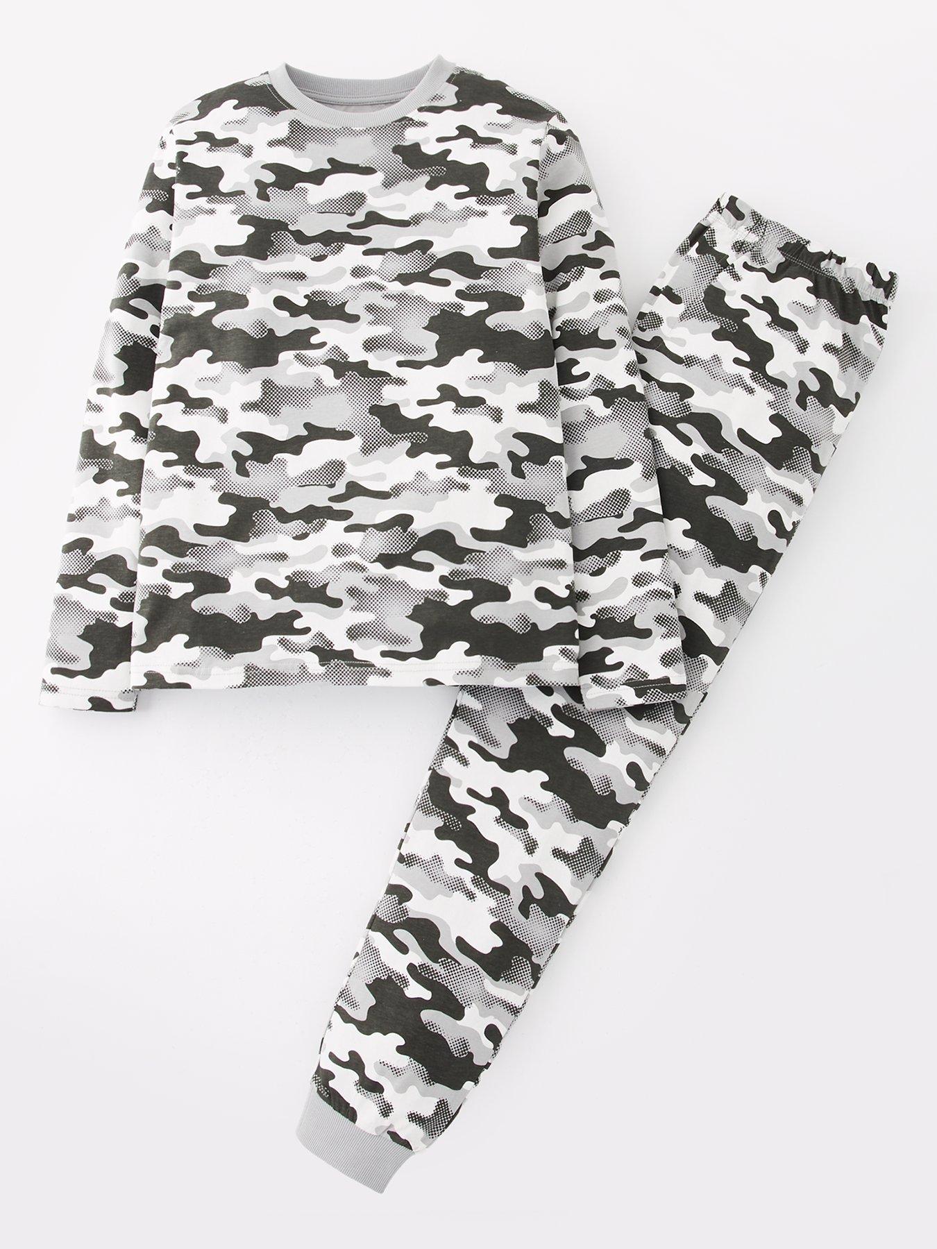 Image 1 of 4 of The Very Collection Boys Camo Print Pyjamas - Multi