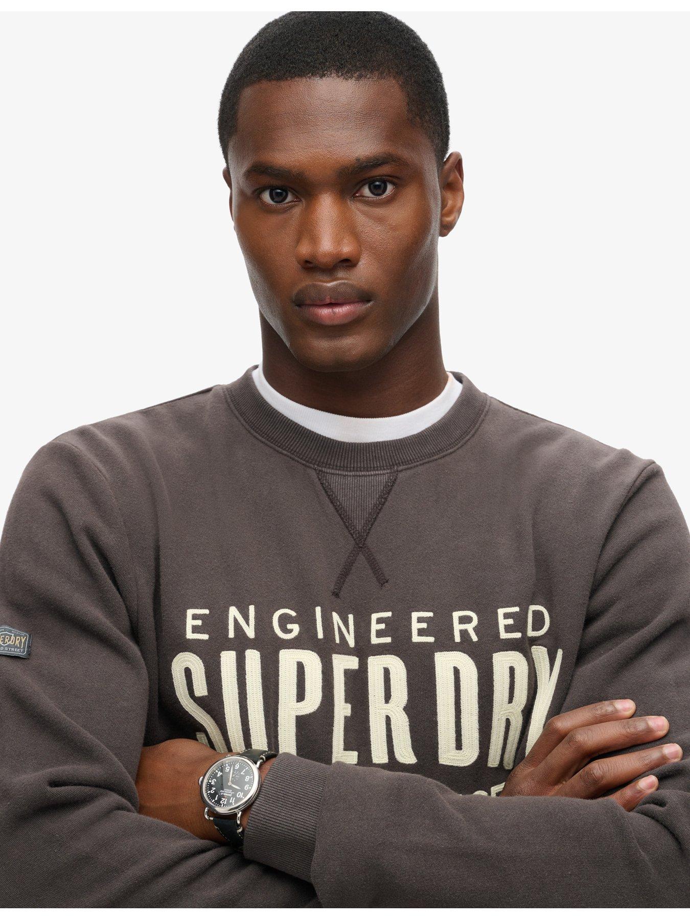 Image 4 of 5 of Superdry Workwear Applique Crew Sweat Top - Black