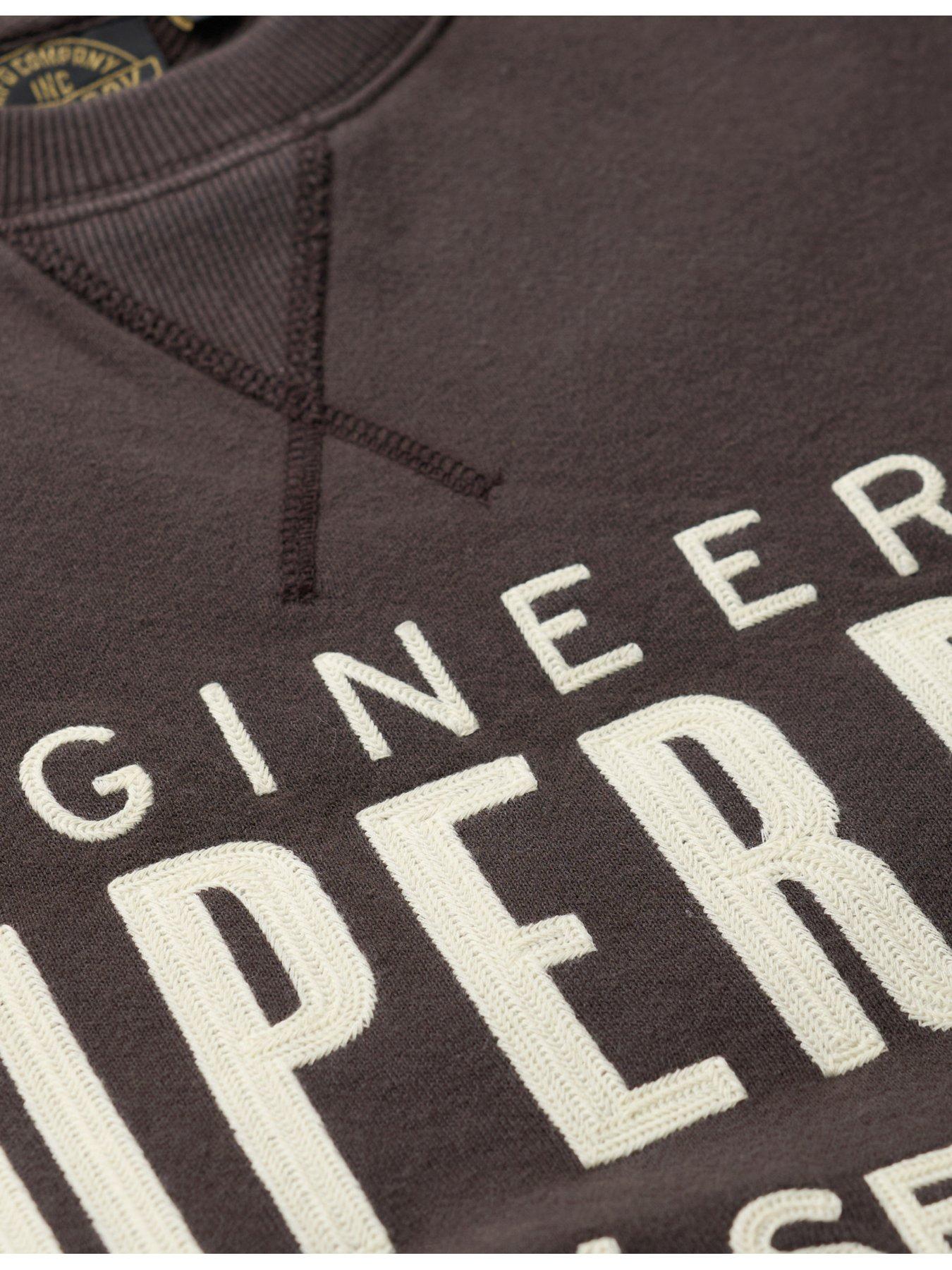 Image 5 of 5 of Superdry Workwear Applique Crew Sweat Top - Black
