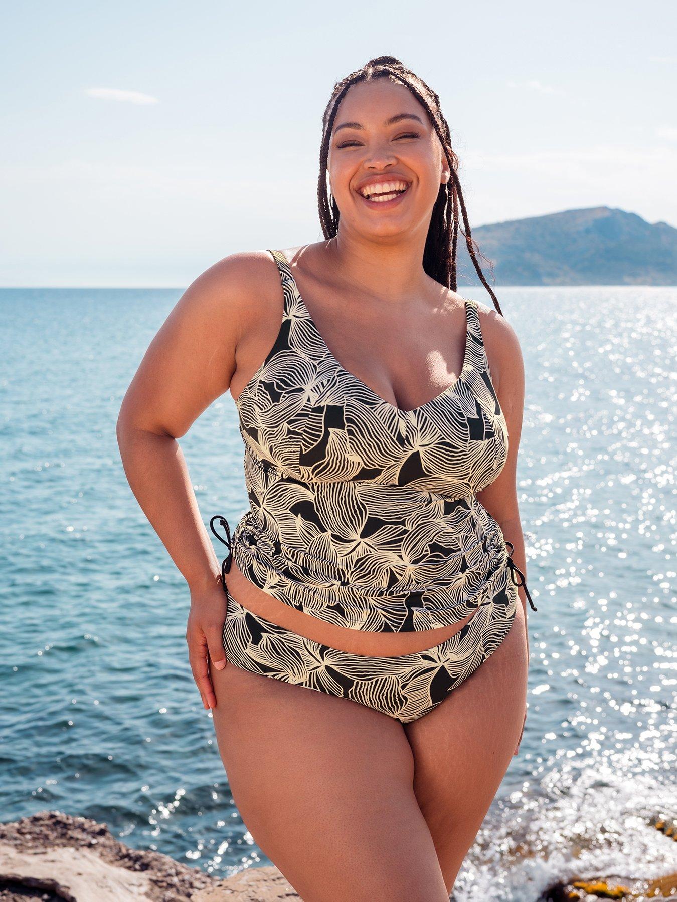 Curvy Kate Curvy Kate Ripple Reef Non-wired Multiway Tankini Top - Black Print