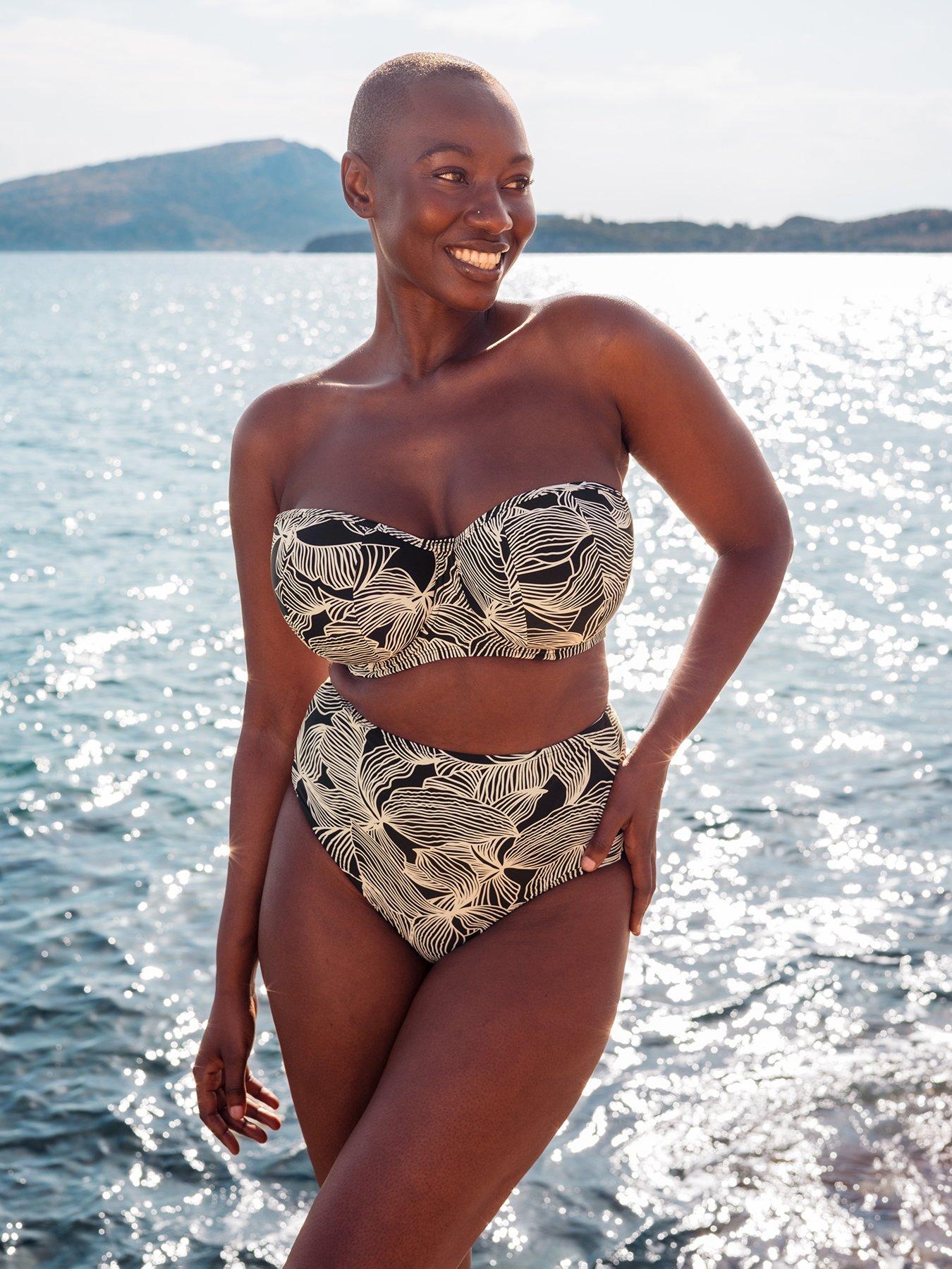 Curvy Kate Curvy Kate Ripple Reef Bandeau Bikini Top - Black Print
