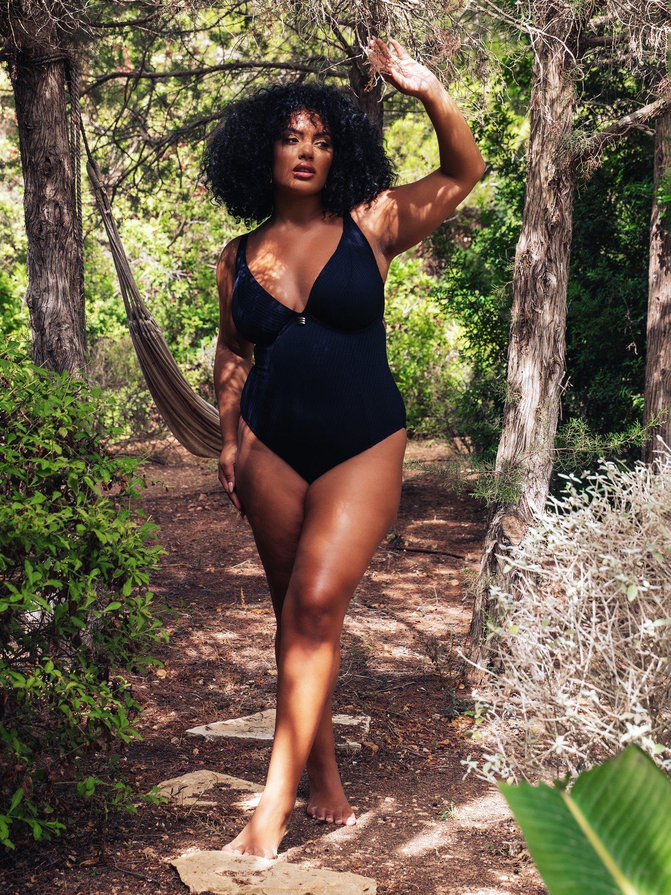 Image 5 of 6 of Curvy Kate Curvy Kate Jet Set Multiway Plunge Swimsuit - Black