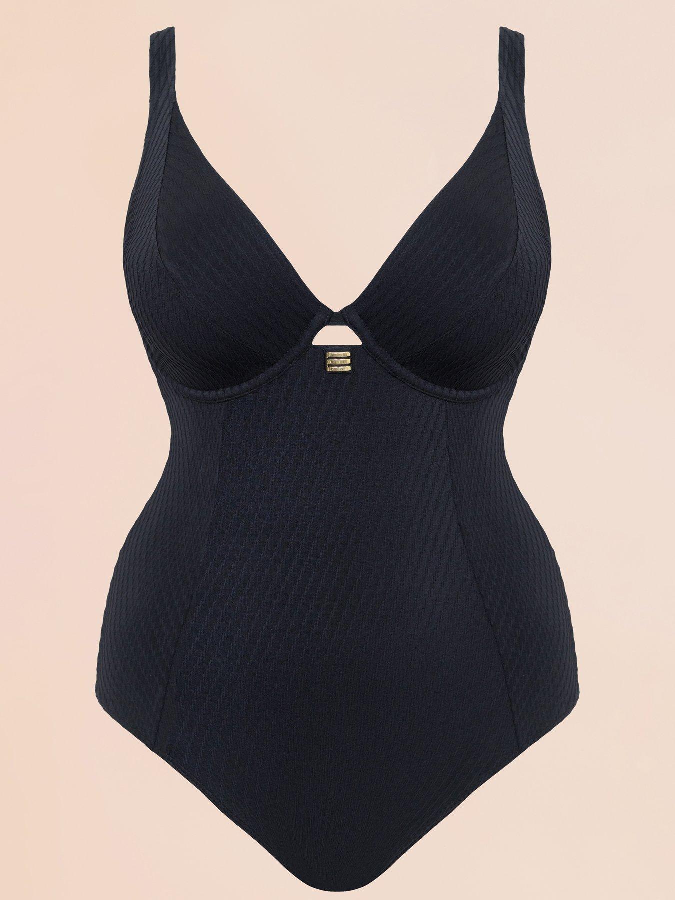 Image 6 of 6 of Curvy Kate Curvy Kate Jet Set Multiway Plunge Swimsuit - Black