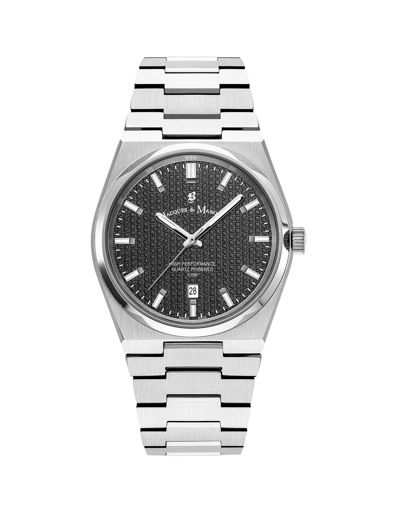 undefined Jacques du Manoir Swiss-made Horizon Gents Silver Plated Bracelet Watch