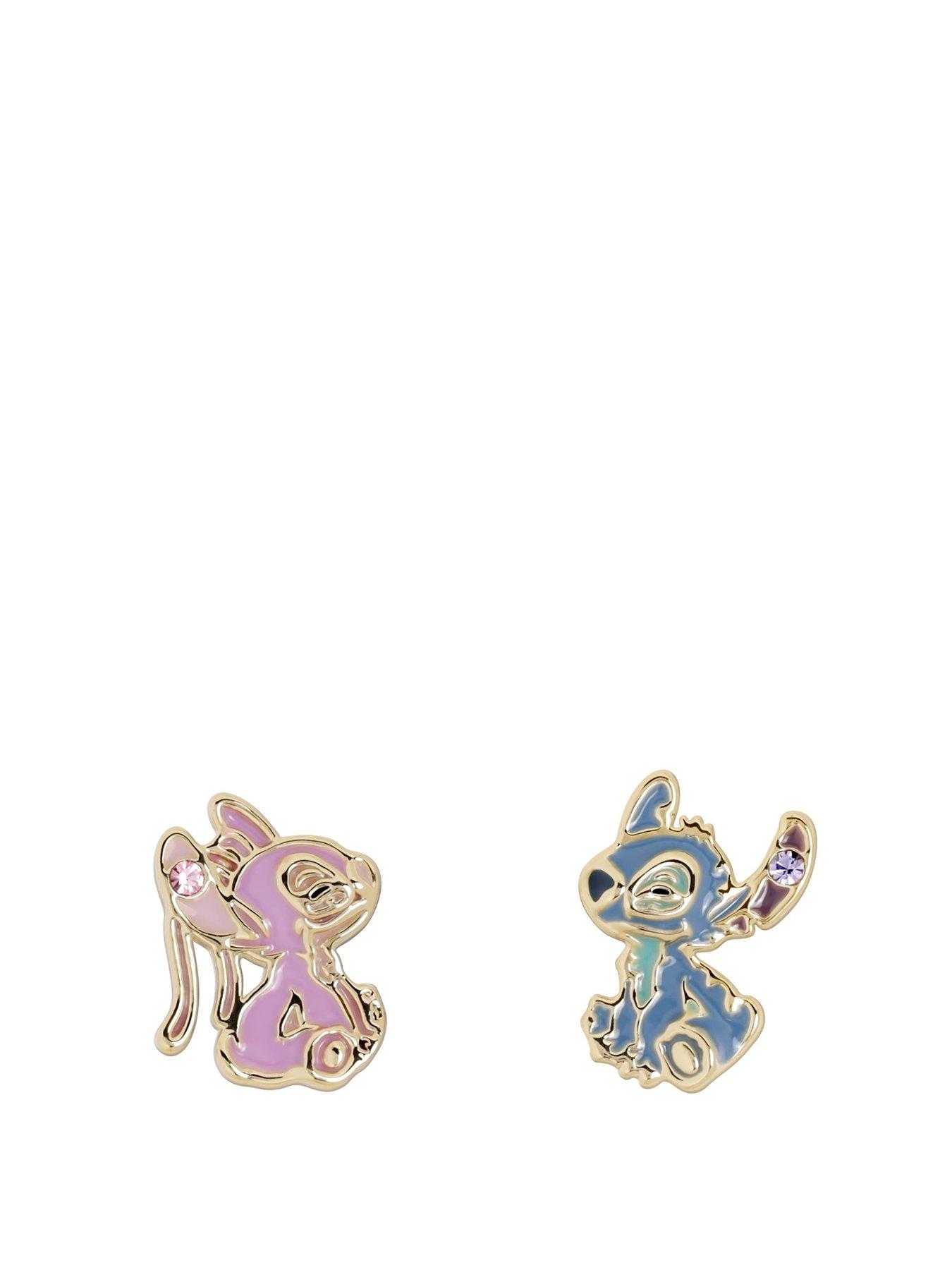 Image 1 of 4 of Disney Stitch & Angel Mismatch Stud Earrings