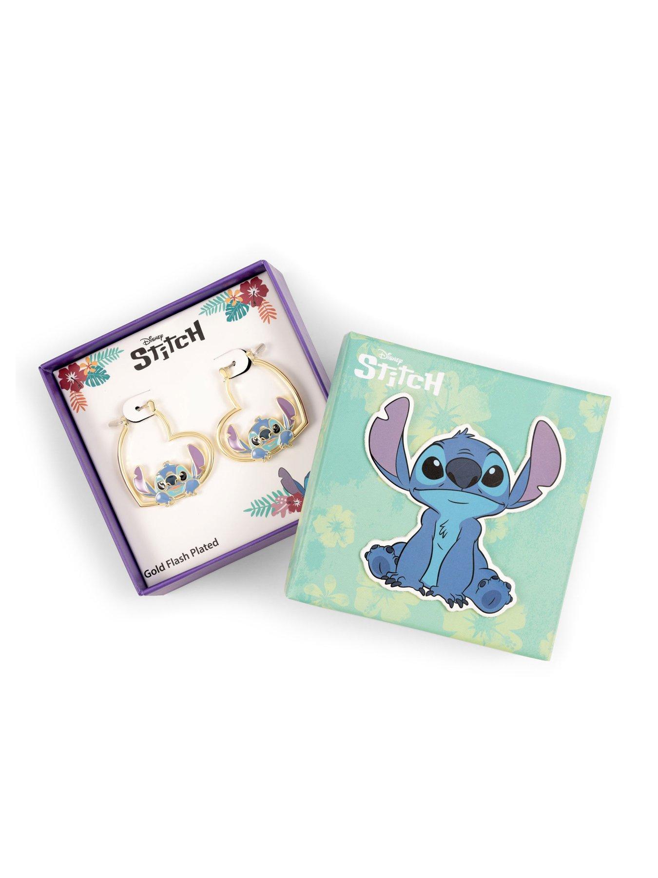 Image 3 of 3 of Disney Stitch Love Heart Huggie Earrings