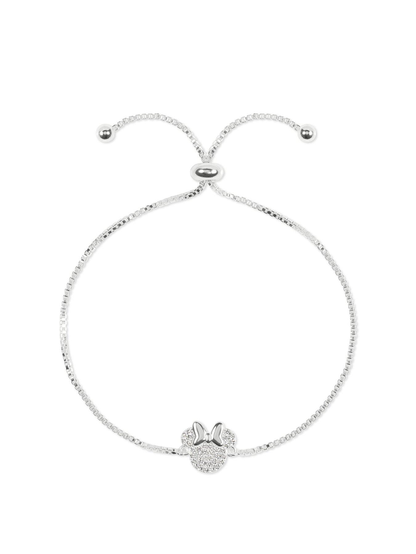 Disney Minnie Mouse stone set charm friendship slider Bracelet