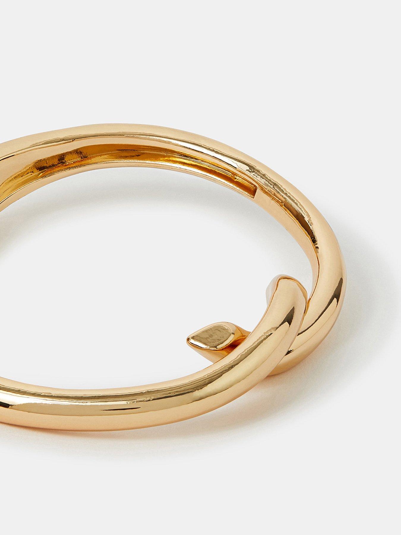 Image 3 of 3 of Accessorize Twist Knot Bangle Gold