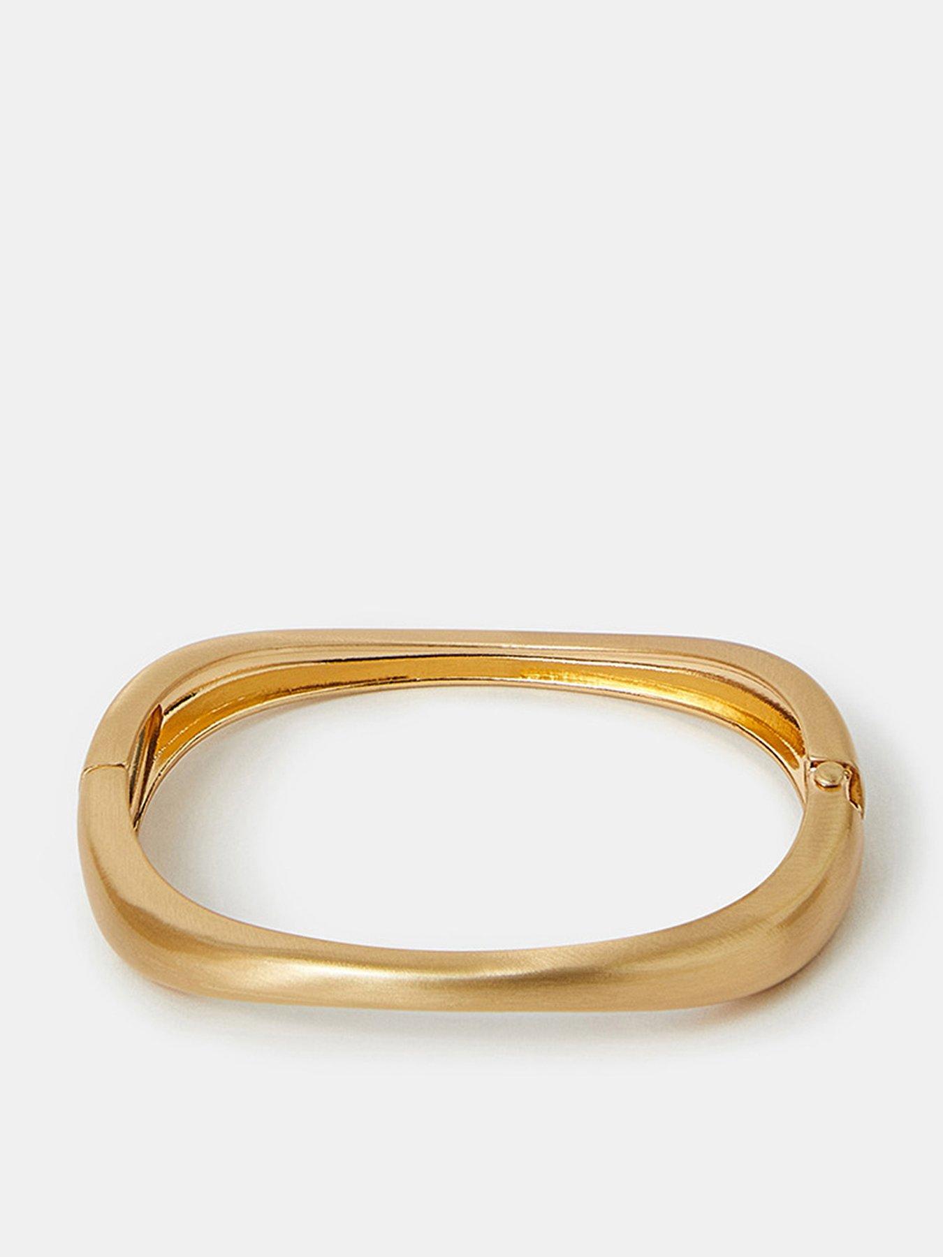 Image of Accessorize Brushed Hinge Bangle Gold