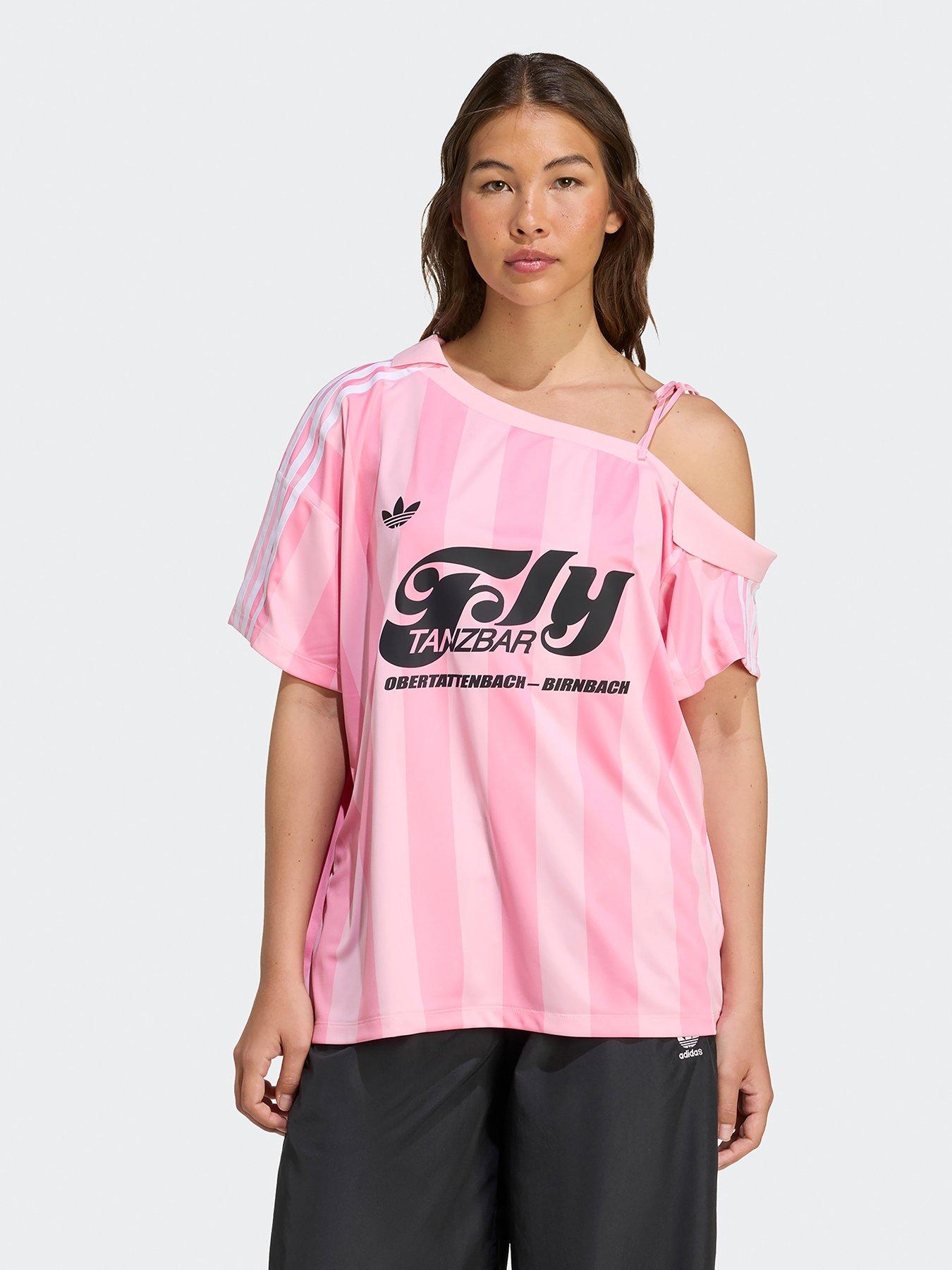 adidas Originals Womens Soccer Summer Off Shoulder Jersey - Pink