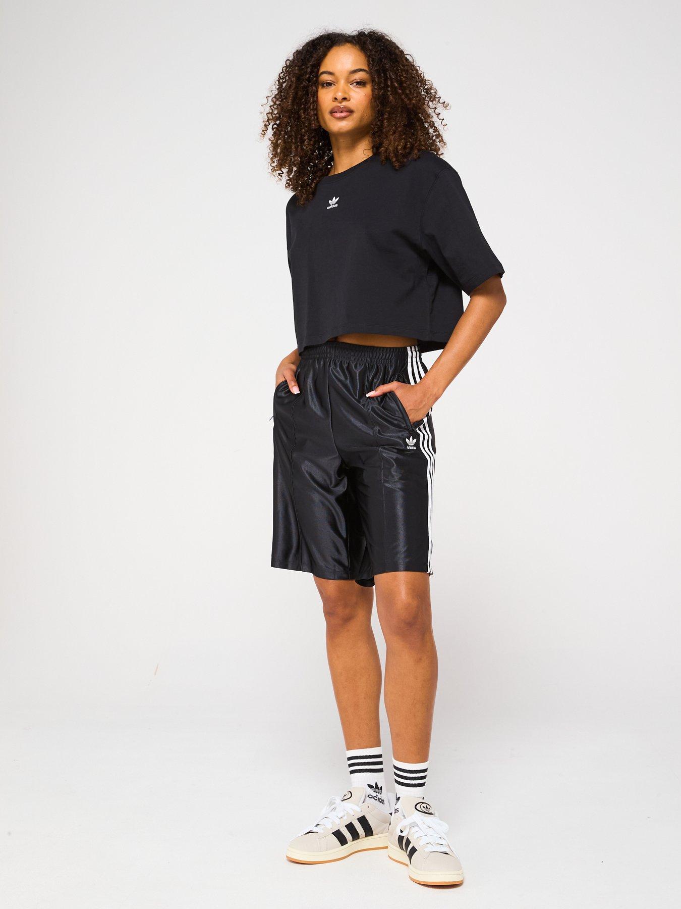 Image 3 of 5 of adidas Originals Women's Adicolor Firebird Long Shorts - Black