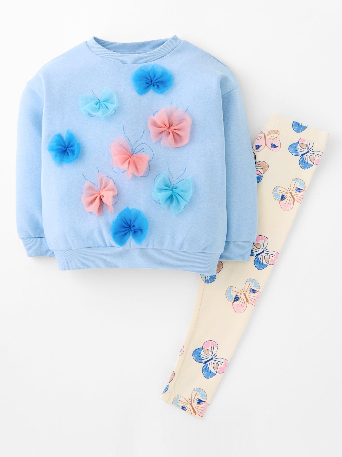 Mini V by Very Girls Longline Sweat With Leggings - Blue