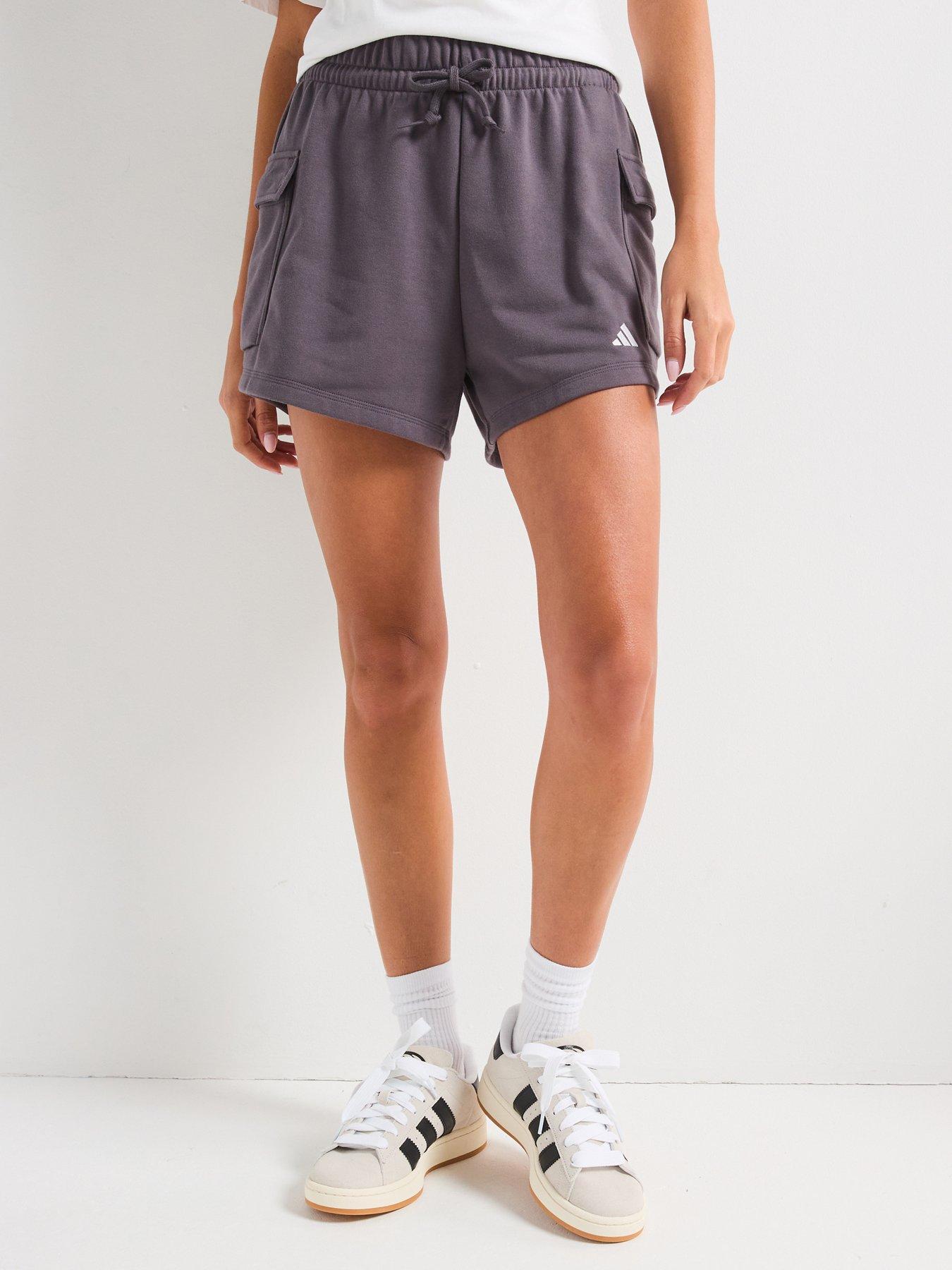 undefined Womens Essentials French Terry Cargo Shorts - Dark Grey