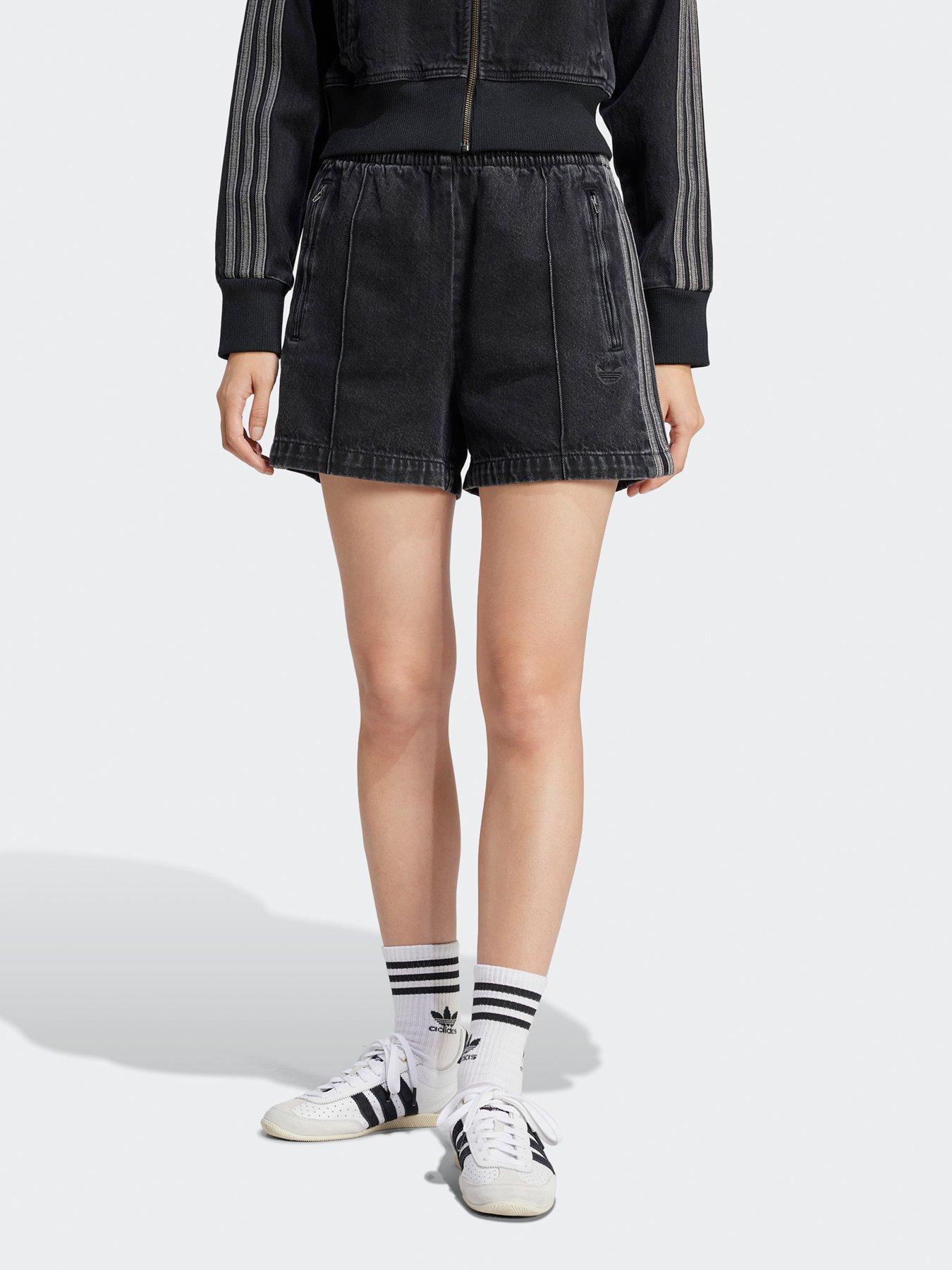 adidas Originals Women's Adicolor Denim Firebird Shorts - Black