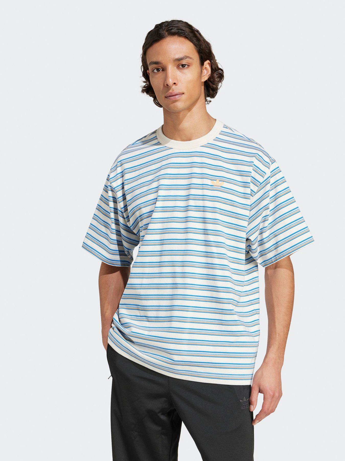 adidas Originals Mens Stripe T-Shirt - Blue Sunset