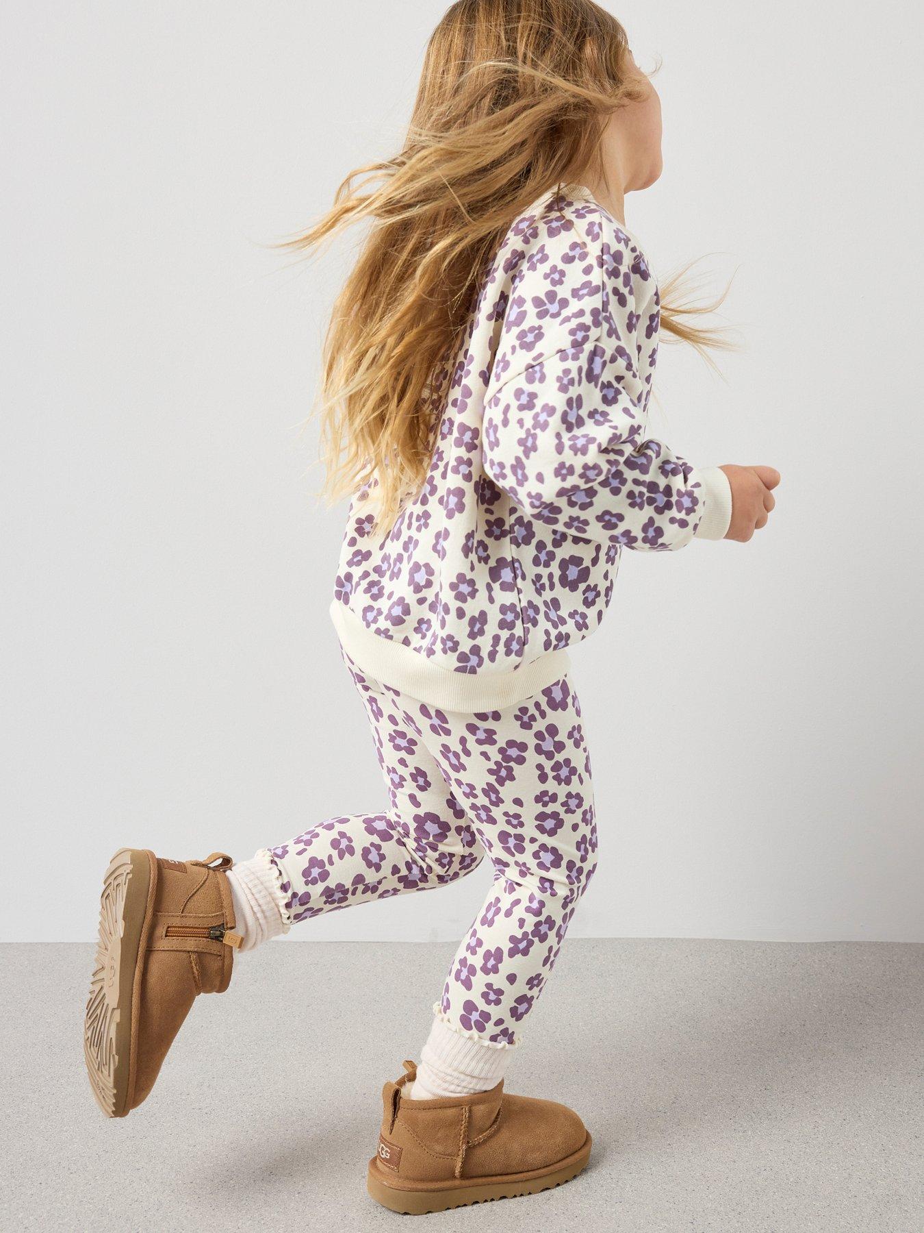 Image 2 of 6 of Mini V by Very Girls Animal Print Oversized Sweatshirt - Lilac