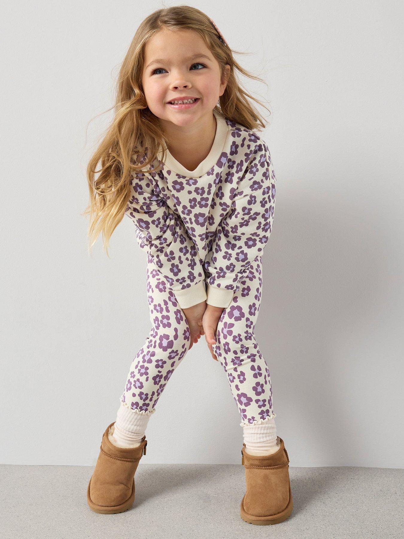 Image 4 of 6 of Mini V by Very Girls Animal Print Oversized Sweatshirt - Lilac