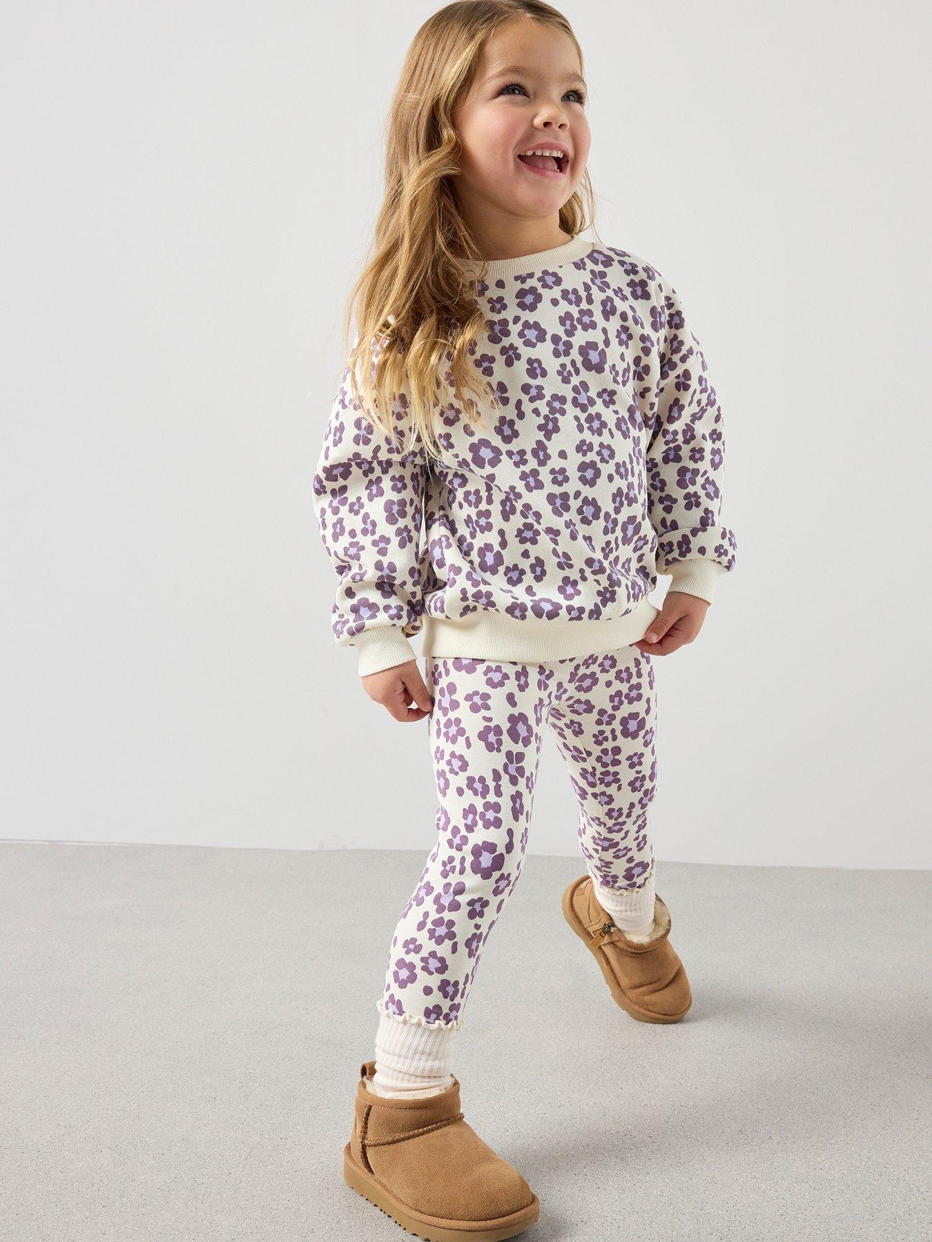 Image 5 of 6 of Mini V by Very Girls Animal Print Oversized Sweatshirt - Lilac
