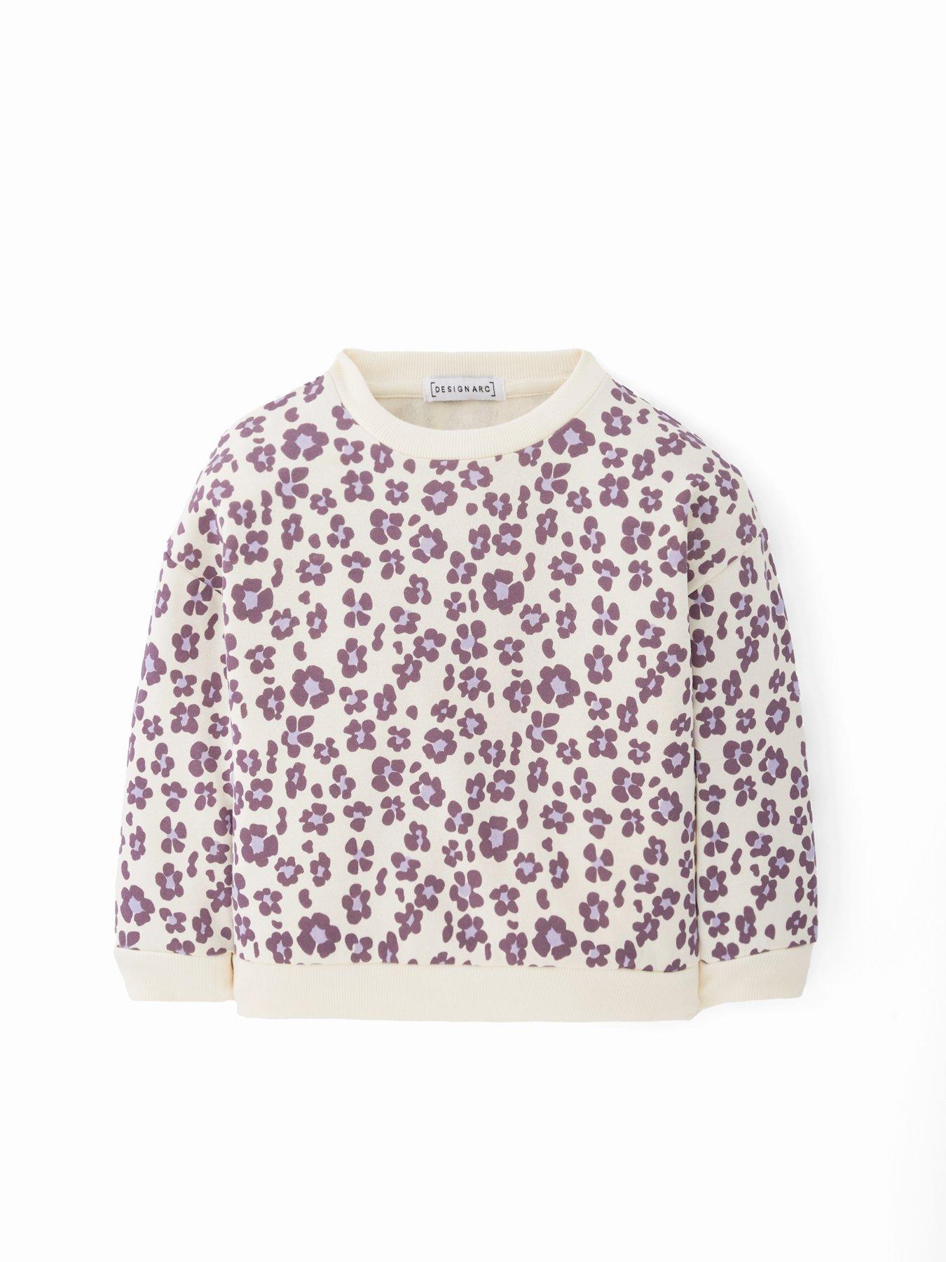 Image 6 of 6 of Mini V by Very Girls Animal Print Oversized Sweatshirt - Lilac
