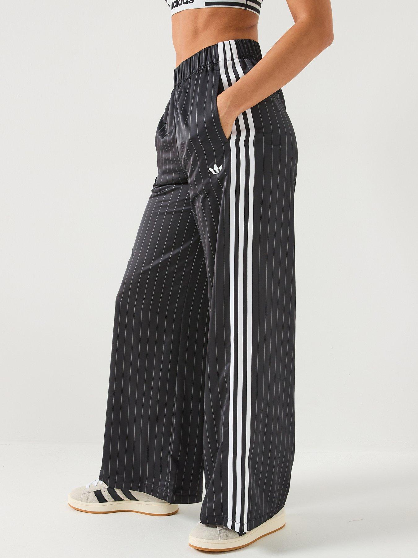 adidas Originals Womens Soccer Summer Satin Wide Leg Pants - Black