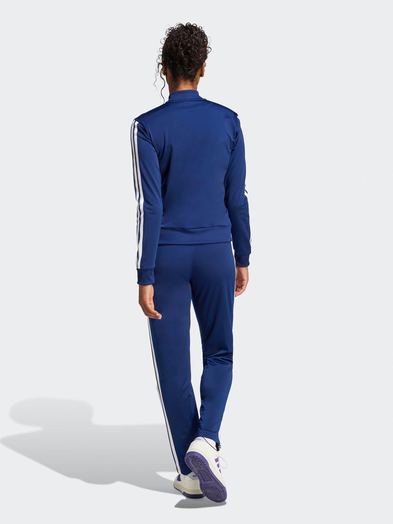 adidas-sportswear-womens-essentials-3-stripes-tracksuit-bluestillFront