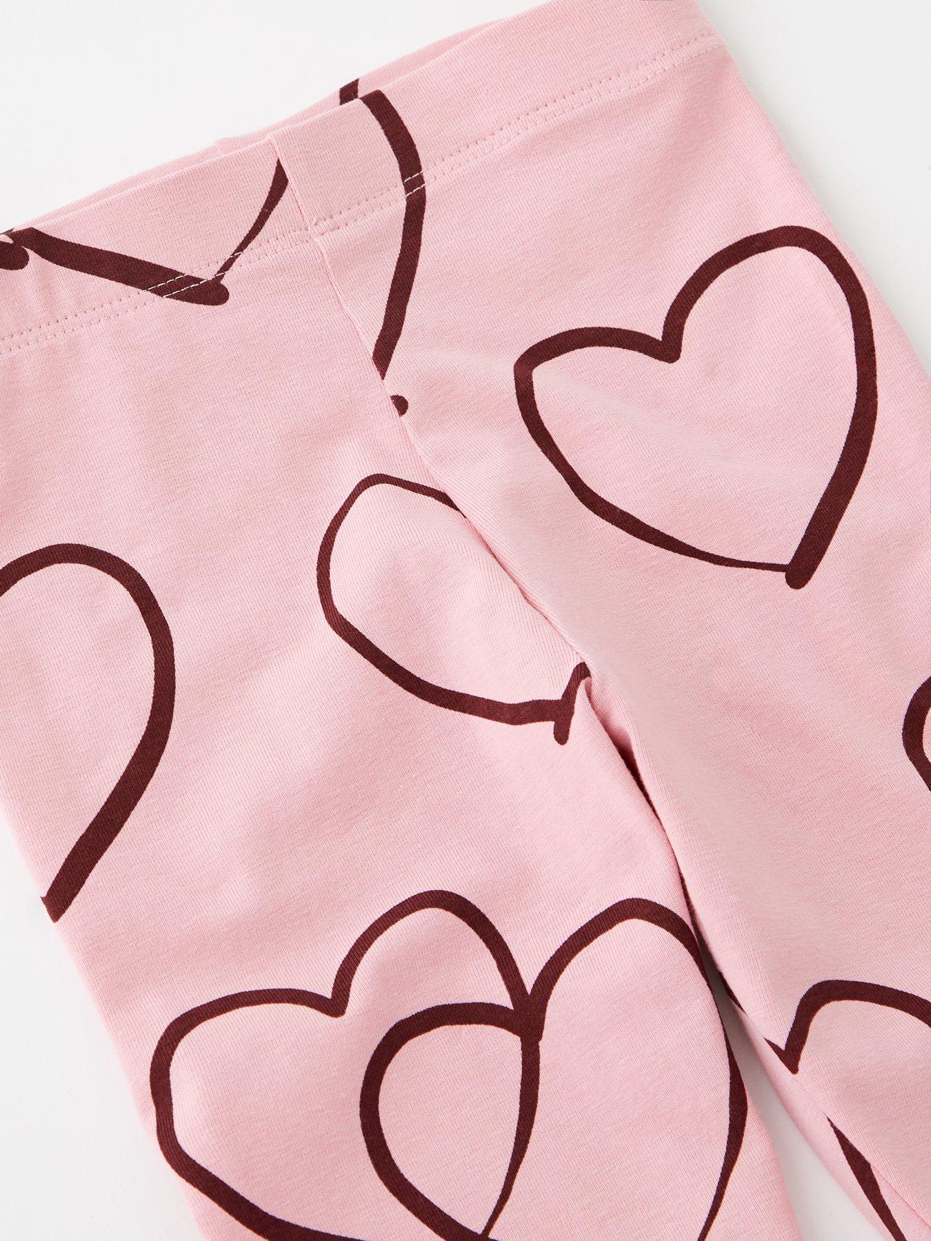 Image 4 of 5 of The Very Collection Girls Heart Print 2 Pack Leggings - Multi