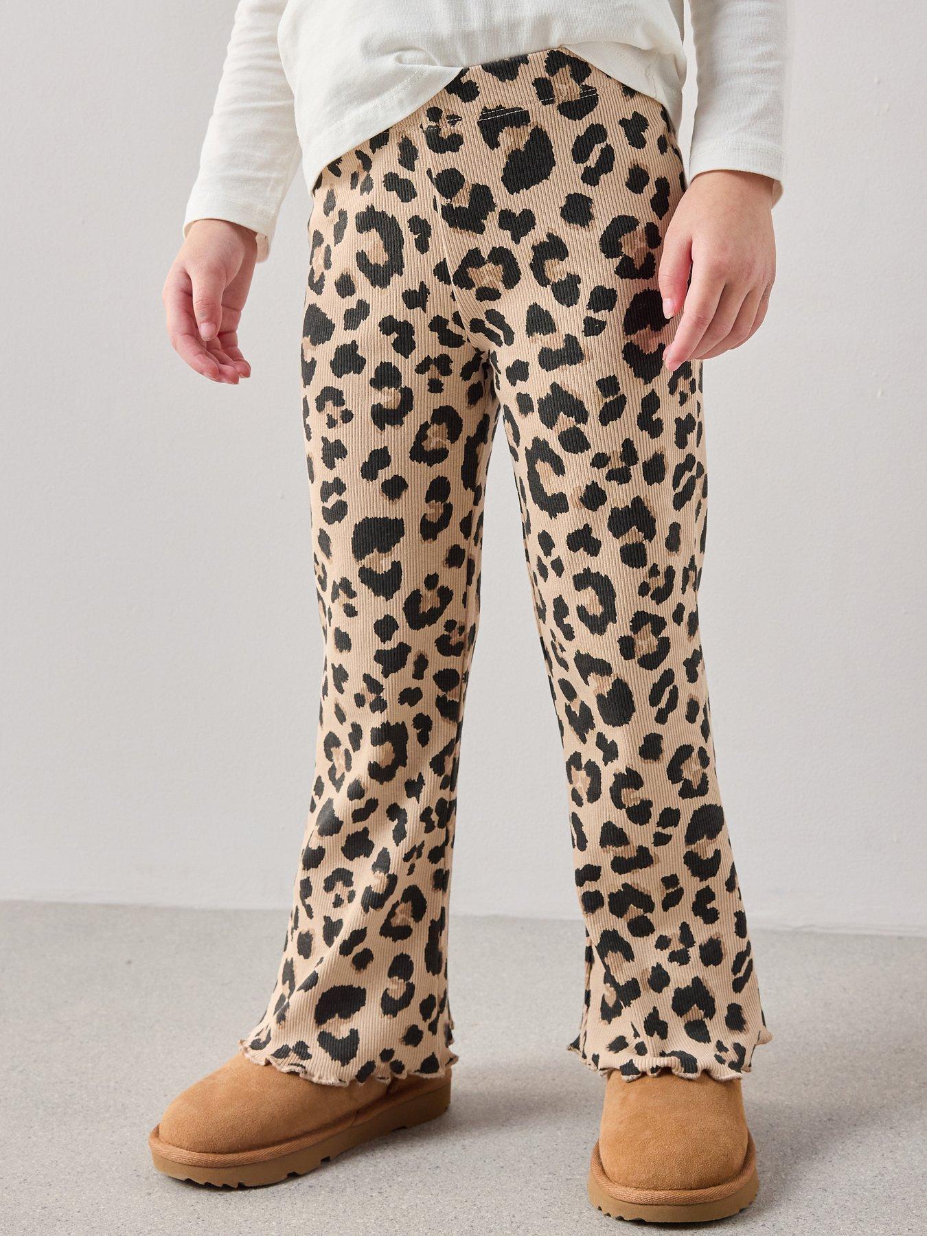 Image 1 of 6 of The Very Collection Girls Leopard Print Leggings - Multi