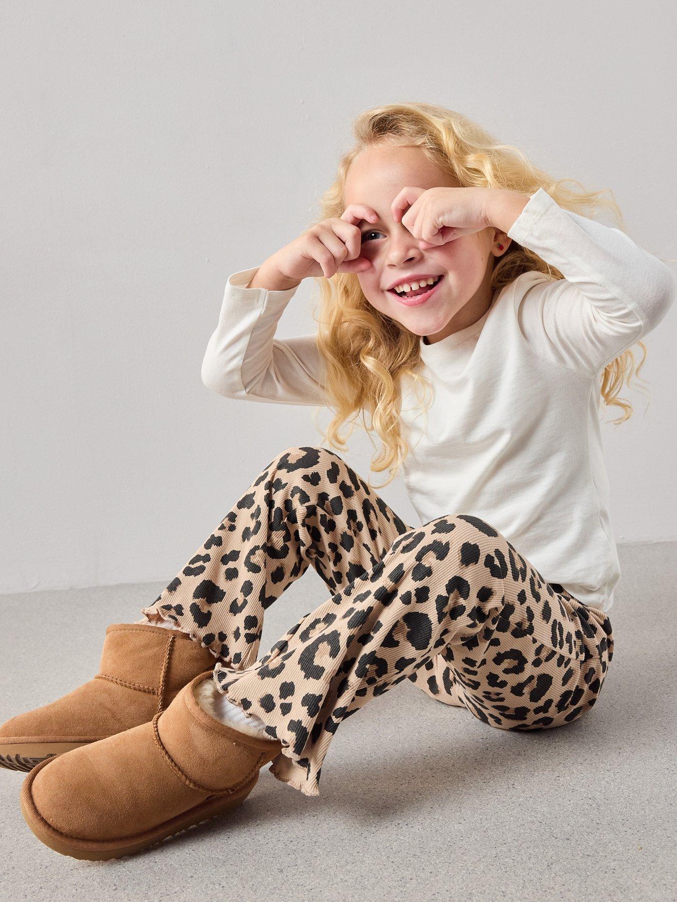 Image 4 of 6 of The Very Collection Girls Leopard Print Leggings - Multi