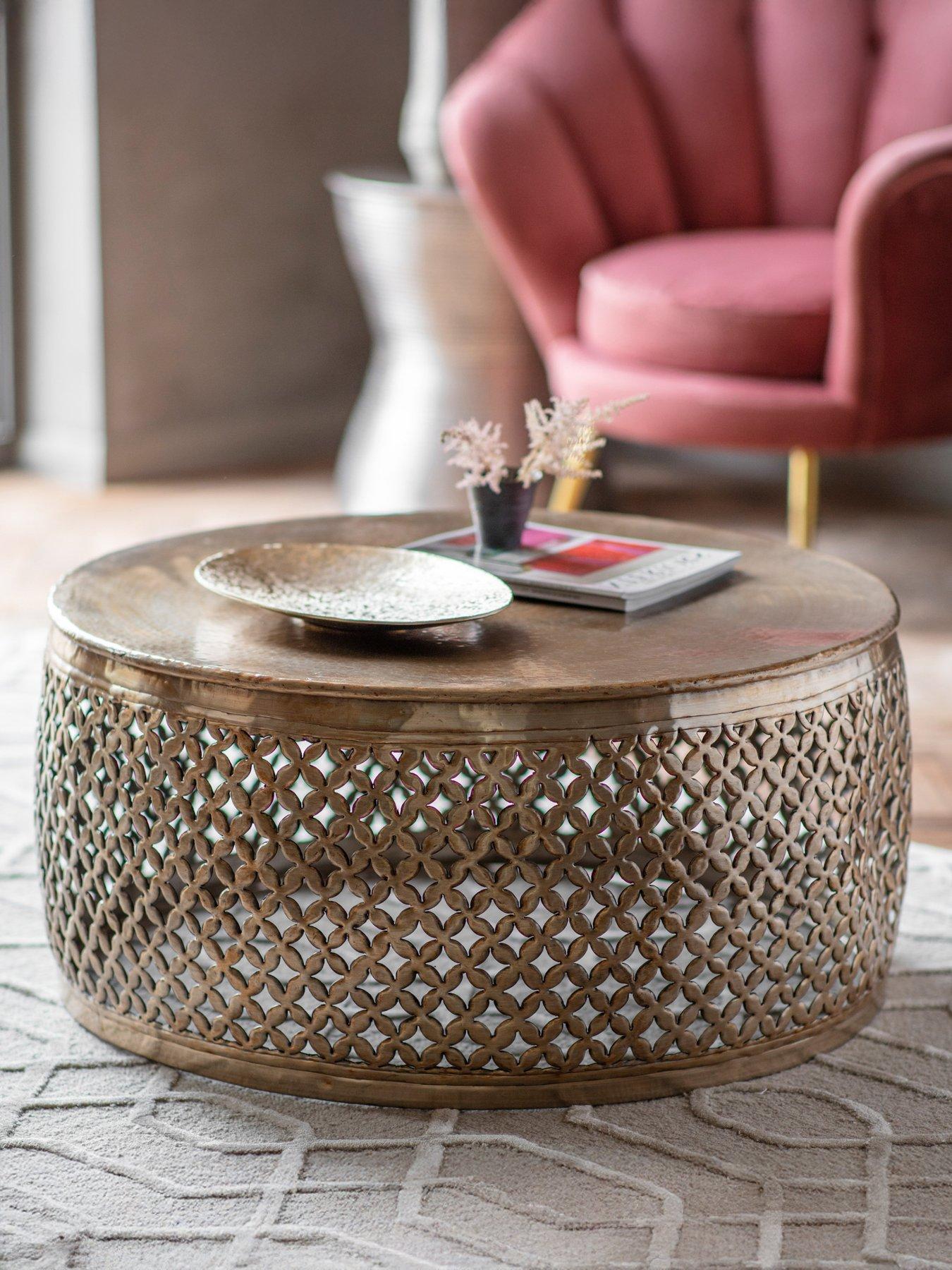 undefined Aaliyah Ready Assembled Coffee Table - Brass